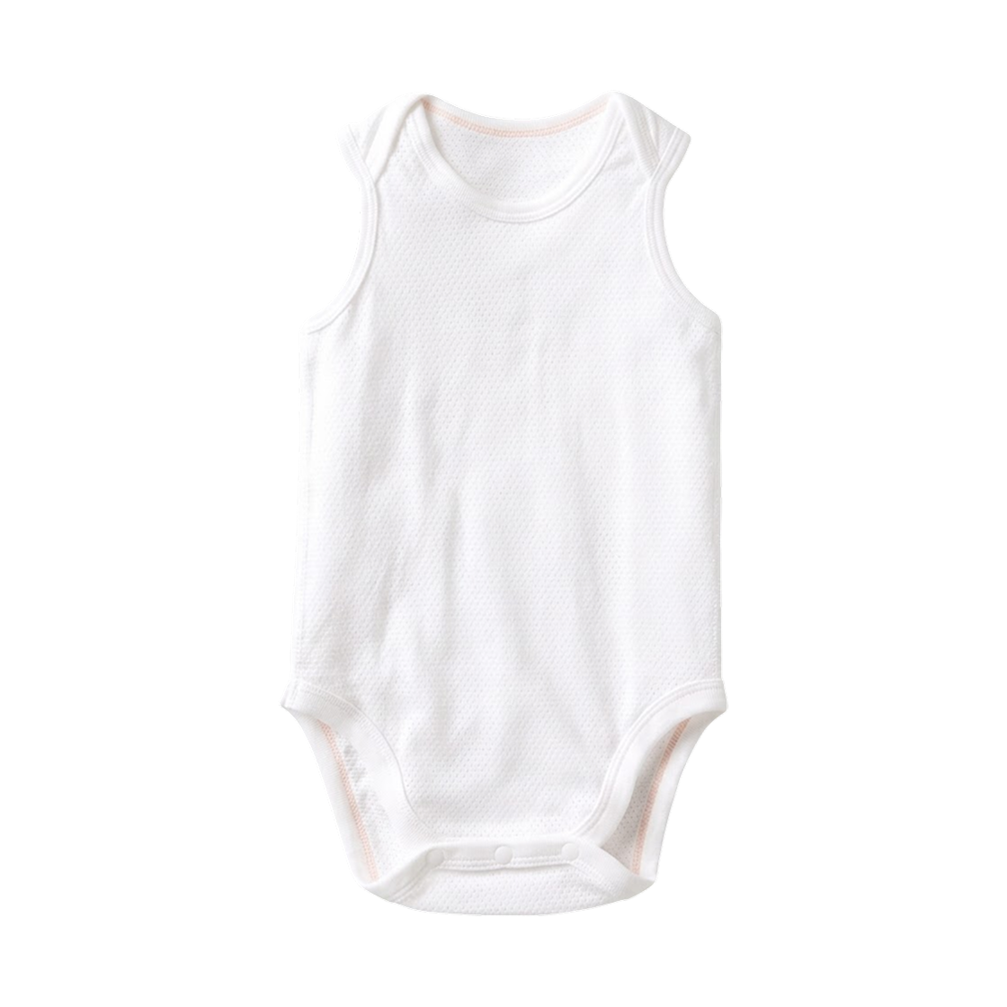 481761-00 (Kids) Uniqlo Cotton Mesh Sleeveless Bodysuit White - JP