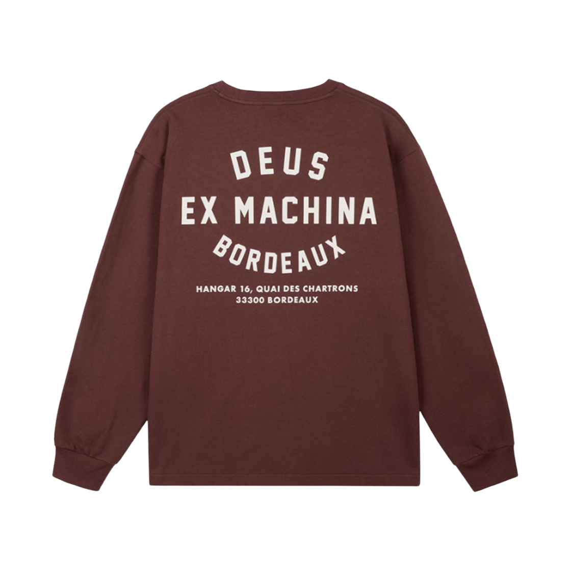 [6% 적립] 데우스 엑스 마키나 보르도 컬리지 어드레스 롱슬리브 티 버건디([6% 적립] Deus Ex Machina Bordeaux College Address Ls Tee Burgundy)
