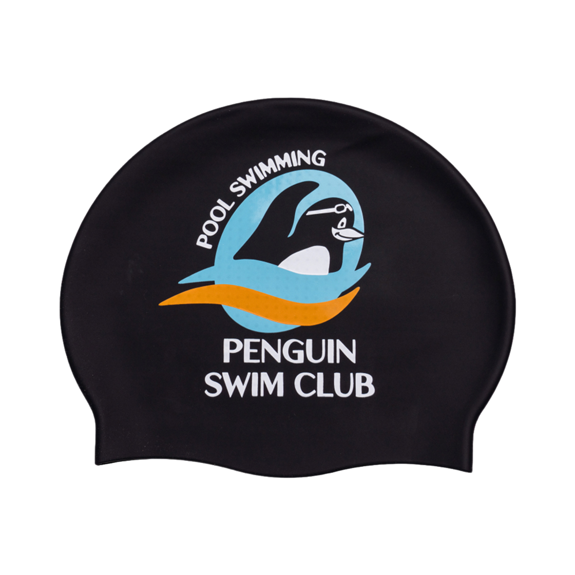 빅웨이브 컬렉티브 펭귄 스윔 클럽 미끄럼 방지 수영모자 블랙(BIGWAVE COLLECTIVE Penguin Swim Club Swim Cap Black)