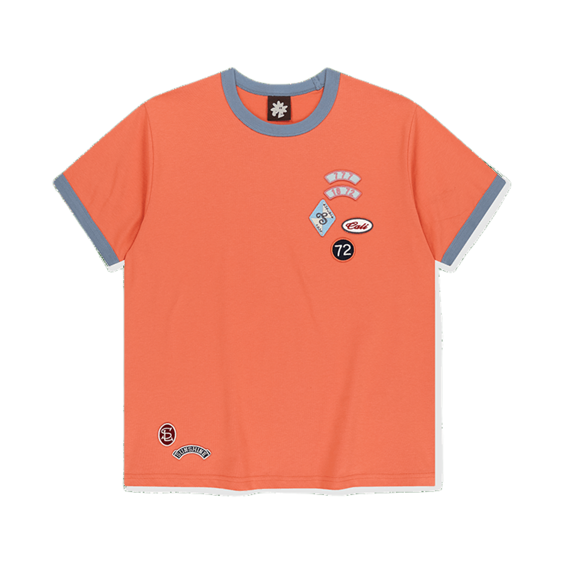 [트리플적립] 썬러브 멀티 패치 링거 티 오렌지([트리플적립] SUNLOVE Multi Patch Ringer Tee Orange)