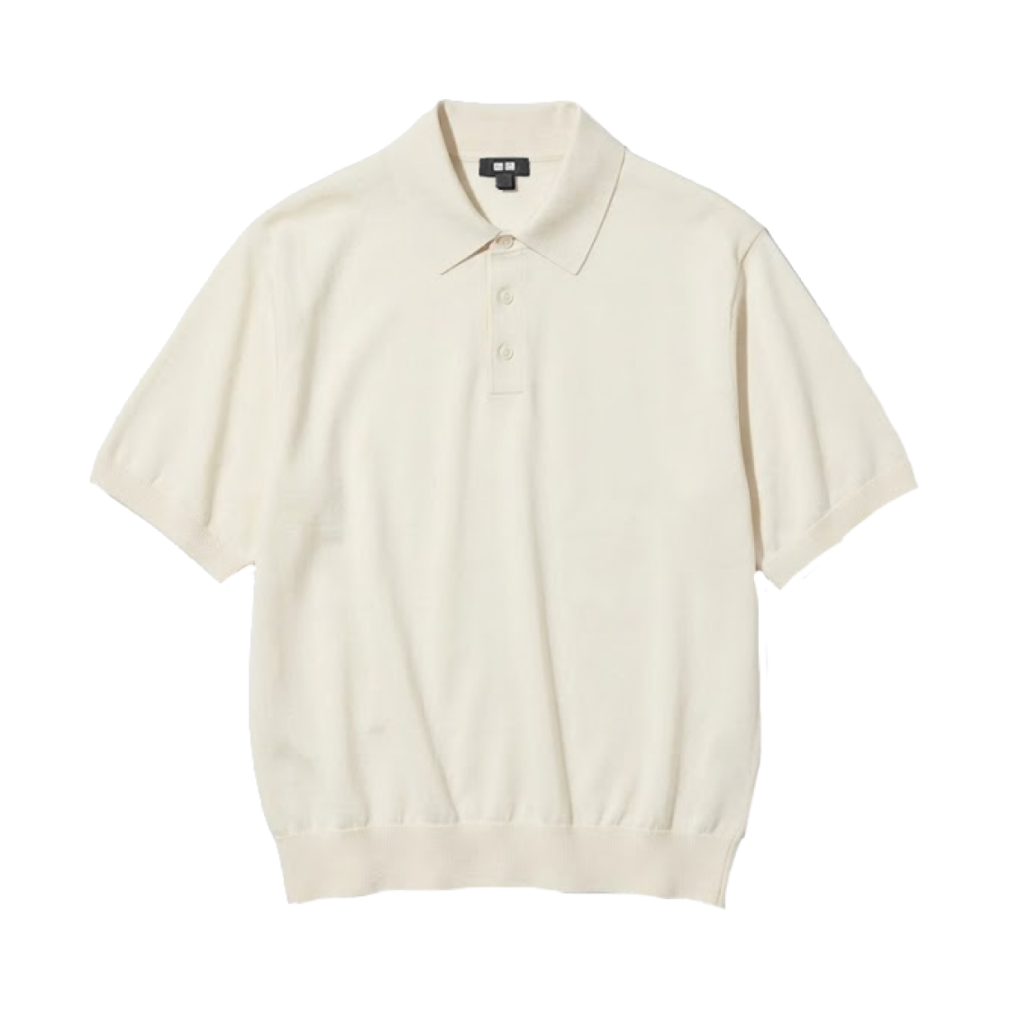485685-30 Uniqlo Washable Knit Polo Sweater Natural - JP