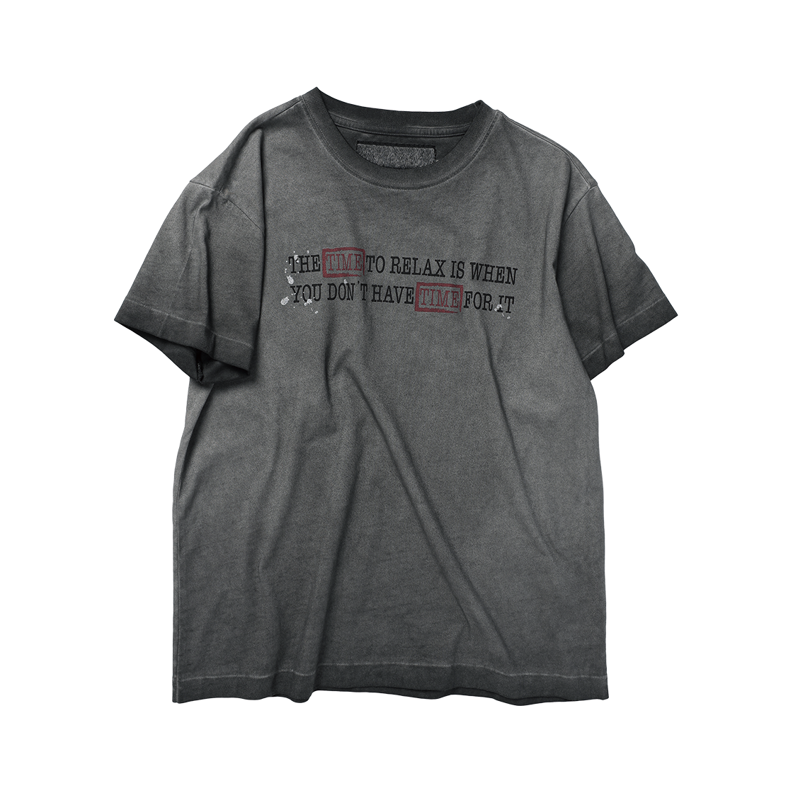 더바이닐하우스 페이디드 타임 티셔츠 차콜(Thevinylhouse Faded Time Tee Charcoal) - 3