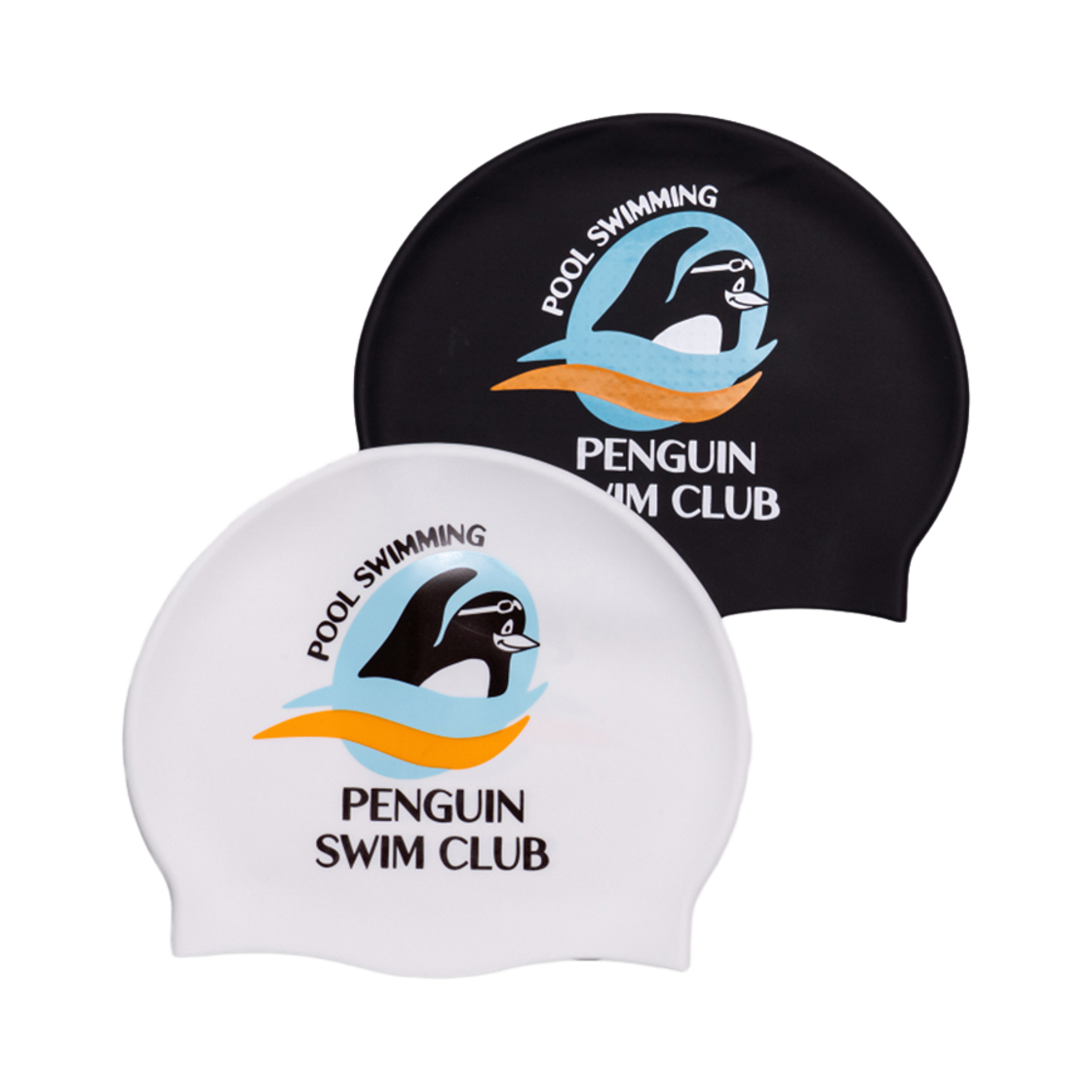빅웨이브 컬렉티브 펭귄 스윔 클럽 미끄럼 방지 수영모자 화이트(BIGWAVE COLLECTIVE Penguin Swim Club Swim Cap White) - 2