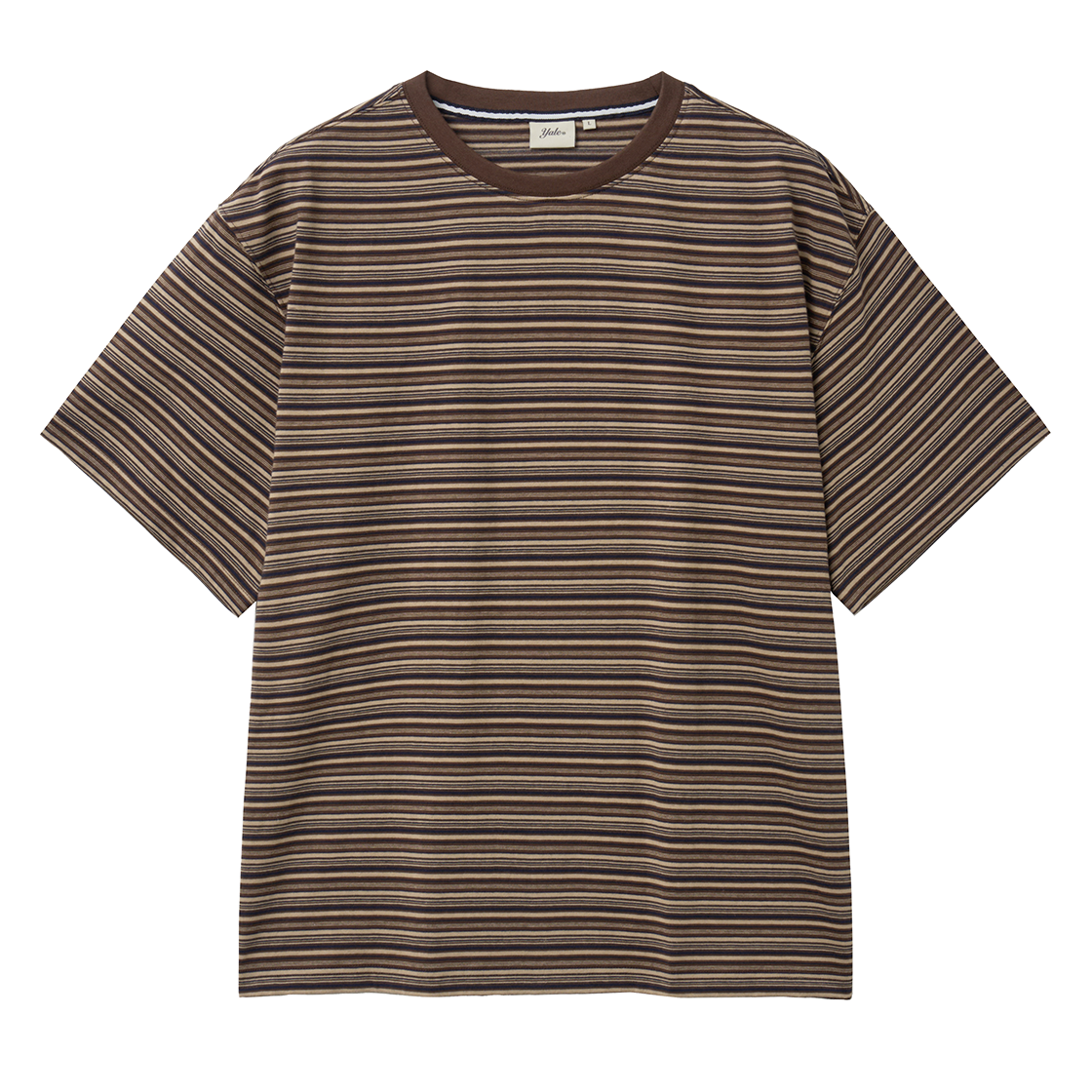 예일 멀티 스트라이프 티셔츠_브라운(Yale Multi Stripe T-Shirt_Brown)