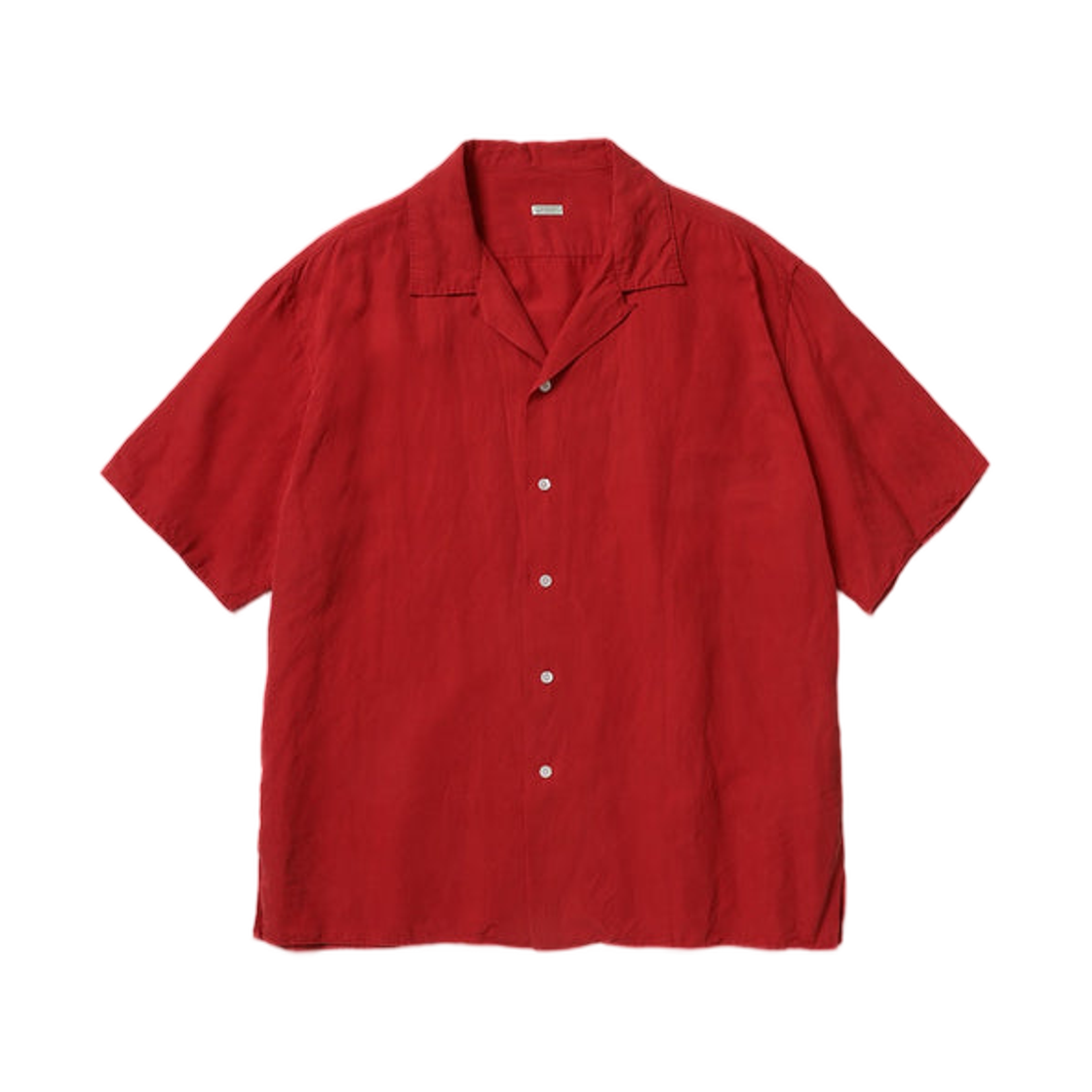 아프레쎄 빈티지 실크 리넨 숏슬리브 오픈 칼라 셔츠 레드 - 26SS(A.Presse Vintage Silk Linen S/S Open Collar Shirt Red - 26SS)