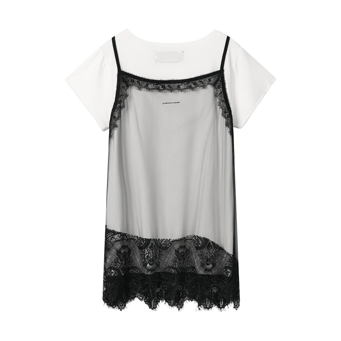 더바이닐하우스 레이스 레이어드 원피스 화이트(Thevinylhouse Lace Layered One-Piece (W) White) - 2
