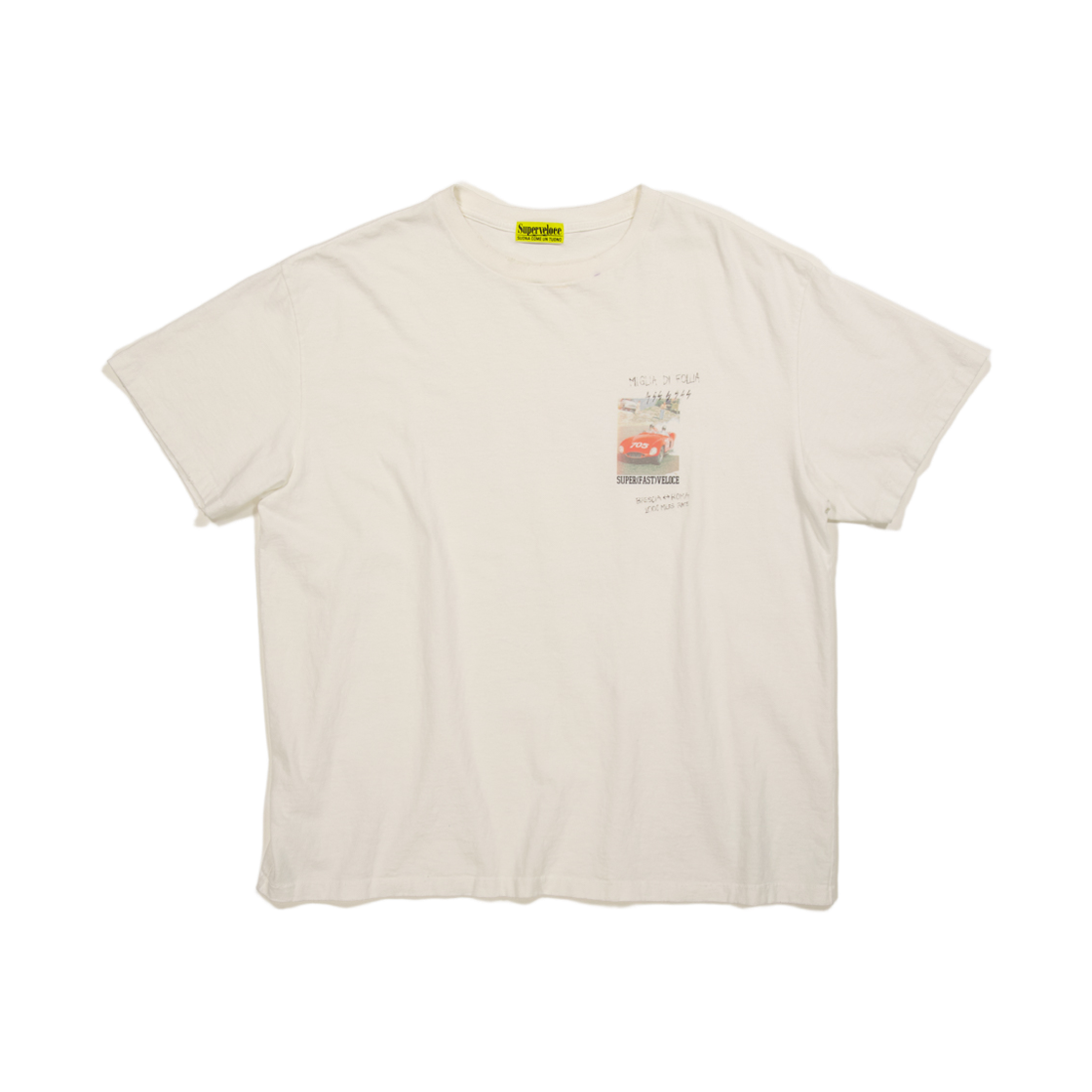 슈퍼벨로체 밀리아 레전드 시리즈 티셔츠 오프 화이트(SUPERVELOCE Miglia Legend Series T-shirt Off-white)