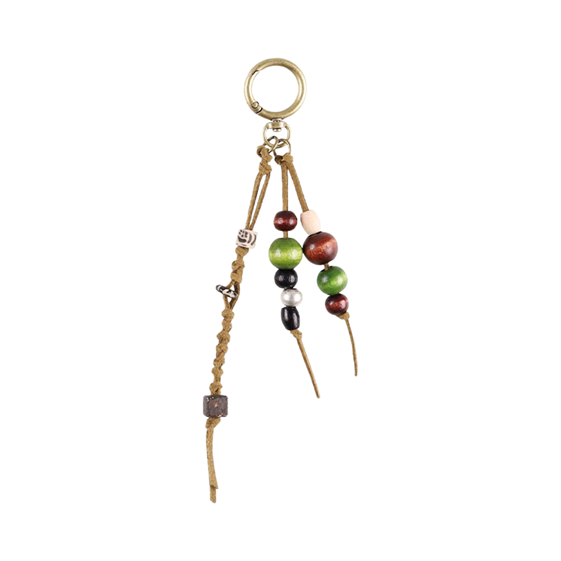 191260134 Full of Ssun Wood Charm Keyring Khaki