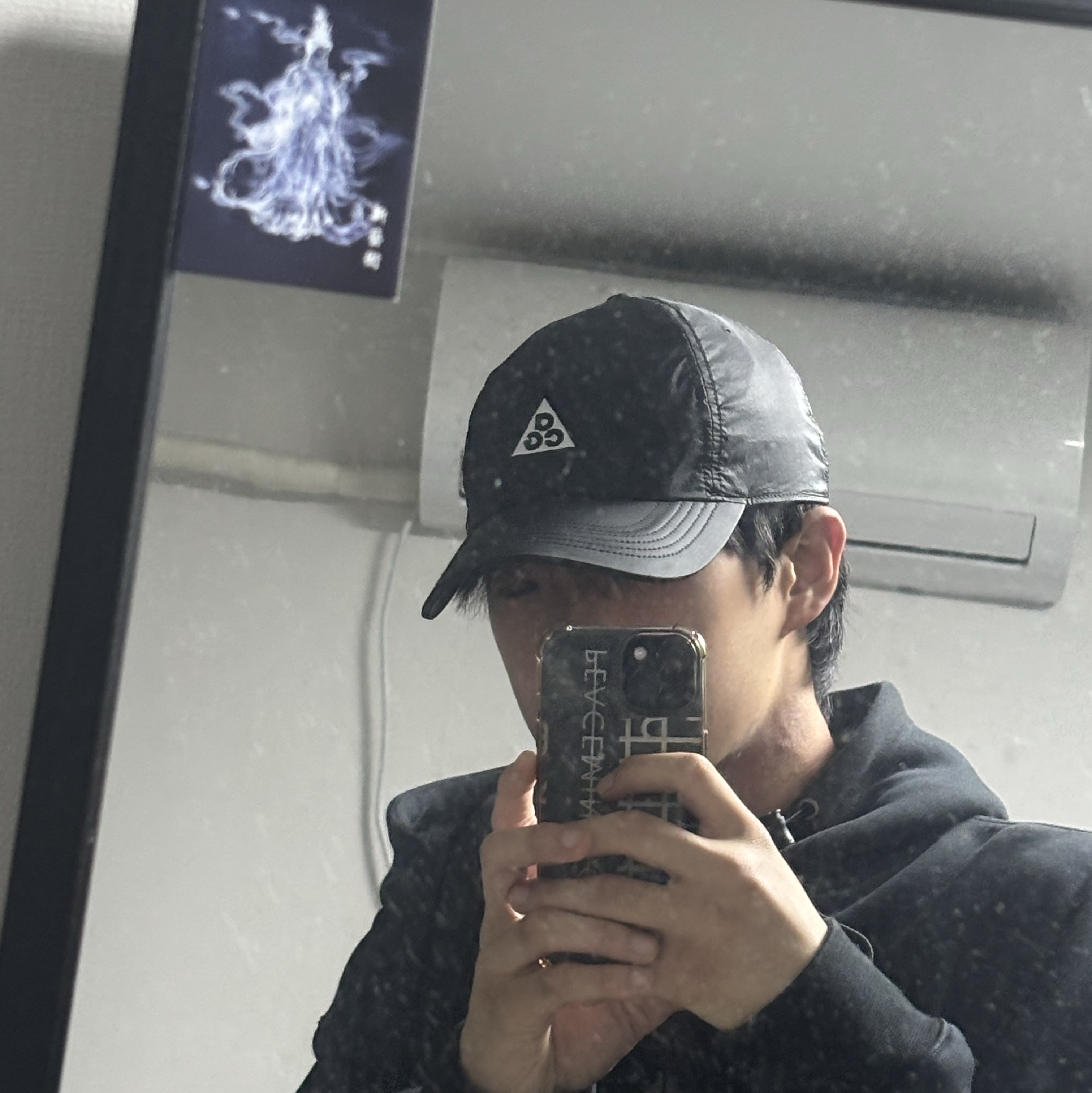 Nike ACG Therma-Fit Fleece Pullover Hoodie Black Anthracite - Asia, Nike ACG Trail Cap Black 착용 스타일