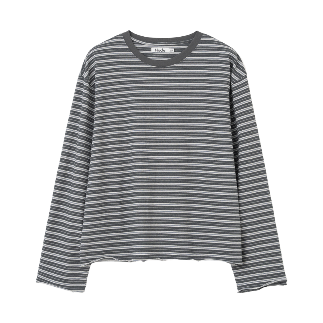 노클 롭 스트라이프 롱 슬리브 그레이(Nocle Rob Stripe Long Sleeve Grey)
