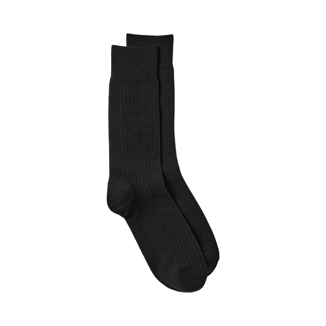 464329-09 Uniqlo Wide Ribbed Heattech Socks Black