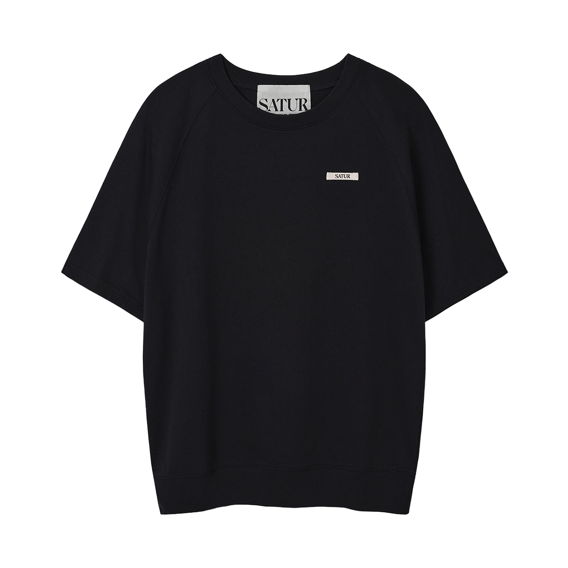SA262MTS03BLK0 SATUR Basic Half Sweatshirt Black