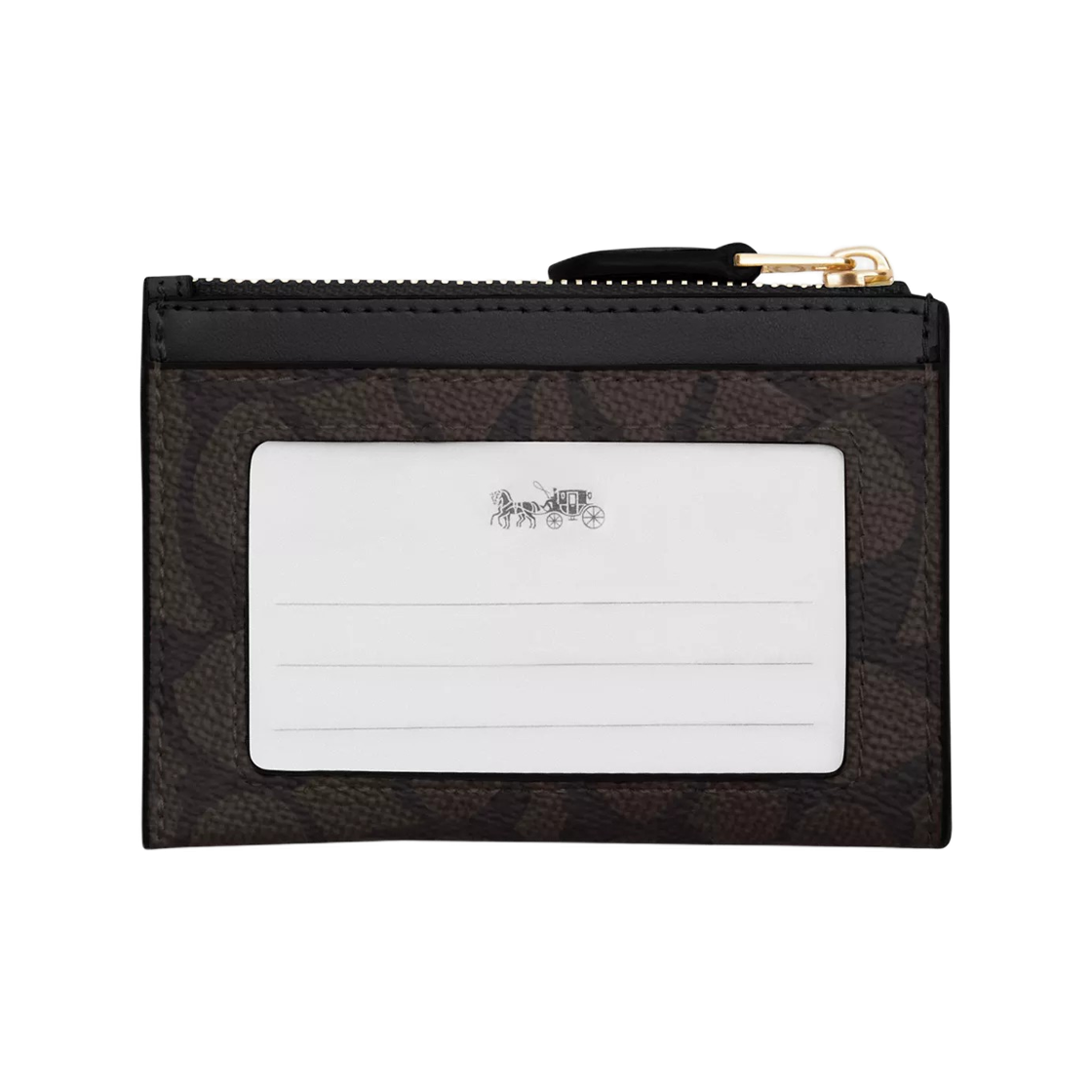 코치 시그니처 캔버스 미니 스키니 ID 케이스 이미테이션 골드 블랙 월넛(Coach Mini Skinny ID Case in Signature Canvas Imitation Gold Black) - 2