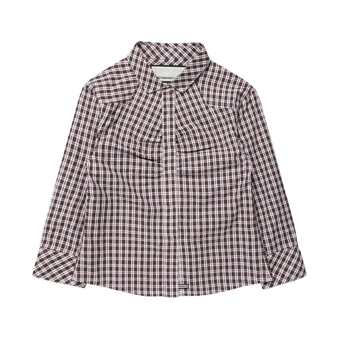 더바이닐하우스 쓰리 쿼터 슬리브 셔츠 브라운(Thevinylhouse Three-Quarter Sleeve Shirts (W) Brown)