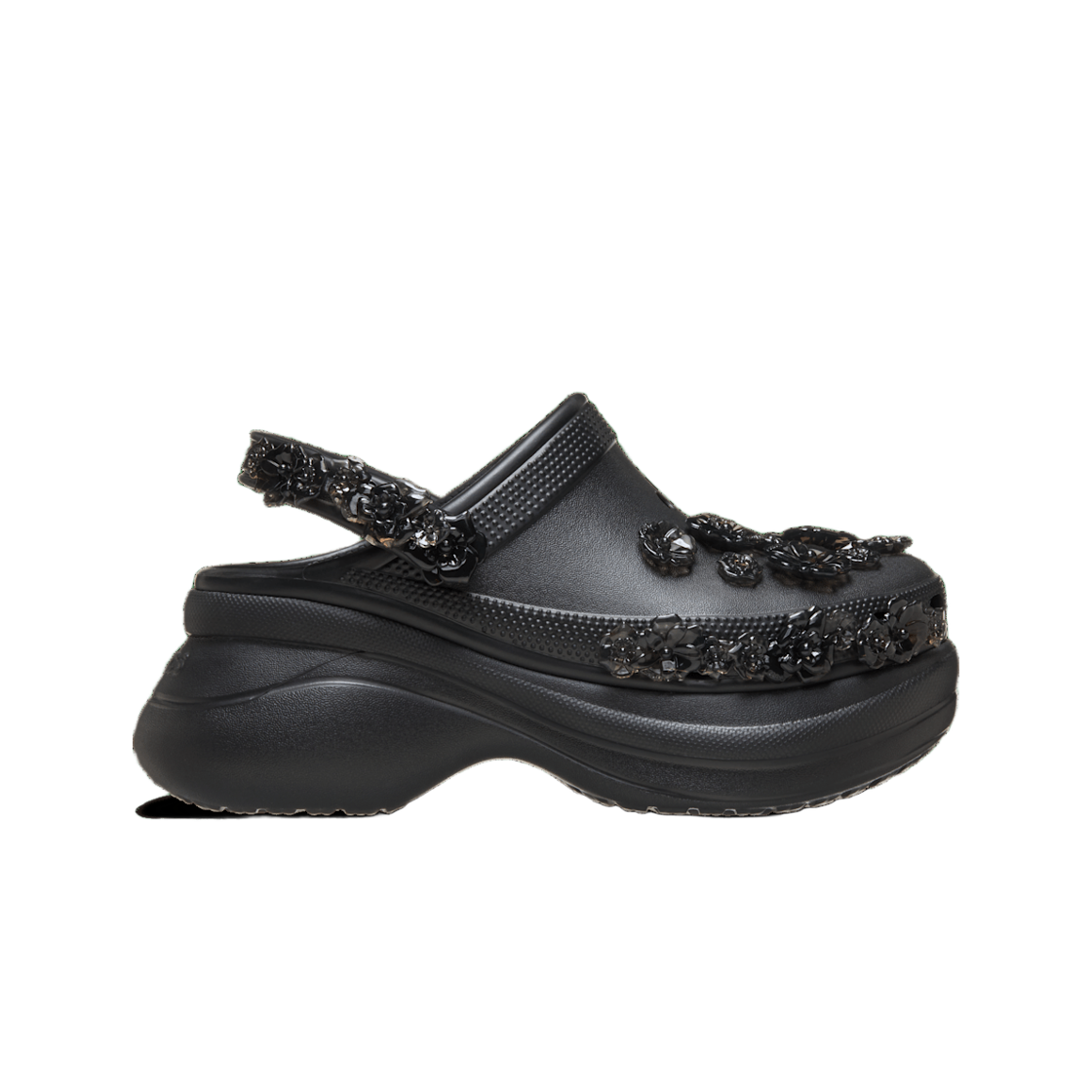 213120-001 (W) Crocs Bae Translucent Floral Clog Black