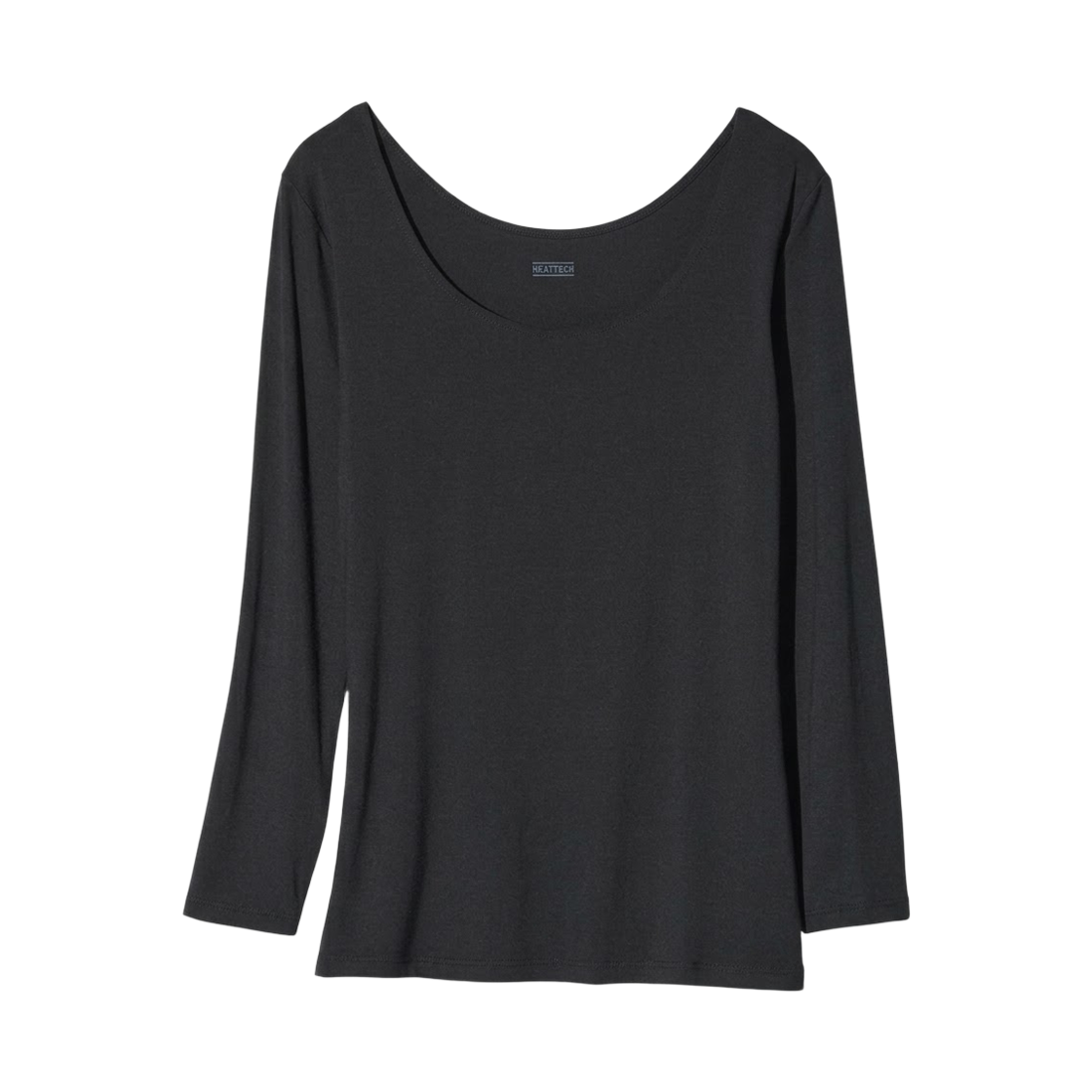 485810-09 (W) Uniqlo Heattech Scoop Neck Long Sleeve T-Shirt Black - JP