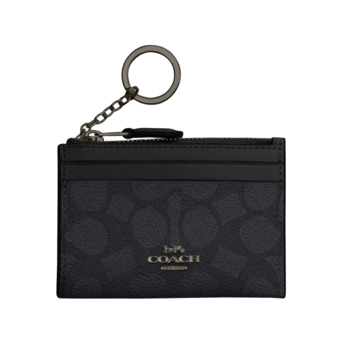 코치 시그니처 캔버스 미니 스키니 ID 케이스 차콜 블랙(Coach Mini Skinny ID Case in Signature Charcoal Black)
