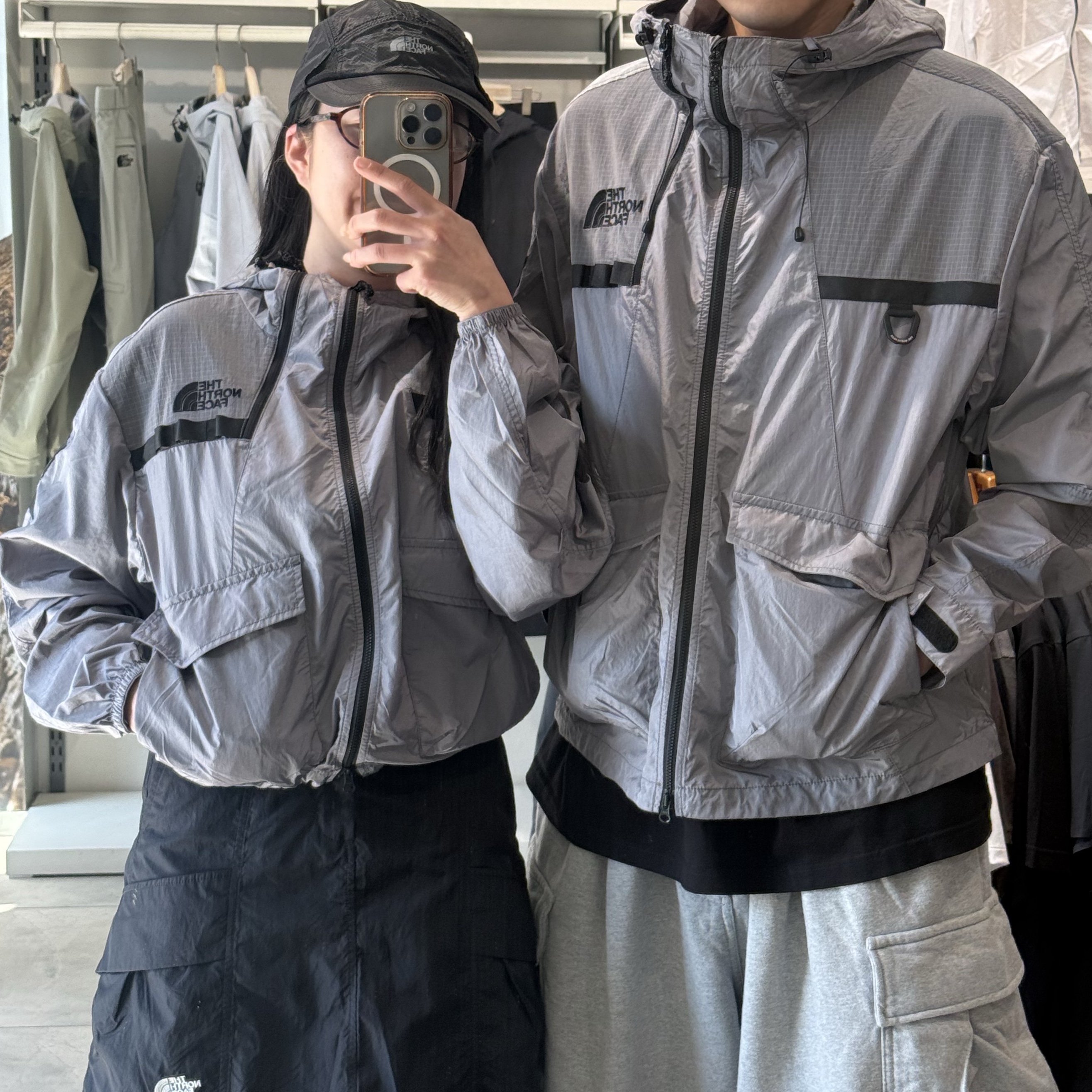 The North Face White Label Sheldon Jacket Cool Gray 착용 스타일