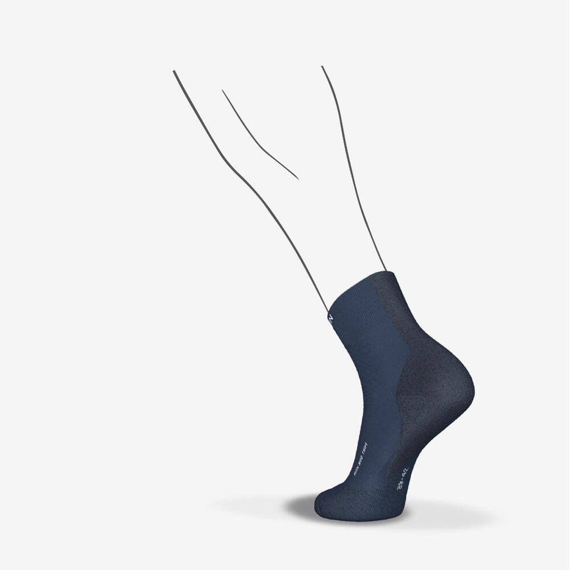 데카트론 러닝 얇은 중목 양말 1켤레 파인 런 900 어비스 블루(DECATHLON Running Thin Mid-Cut Socks 1 Pair Fine Run 900 Abyss Blue) - 4