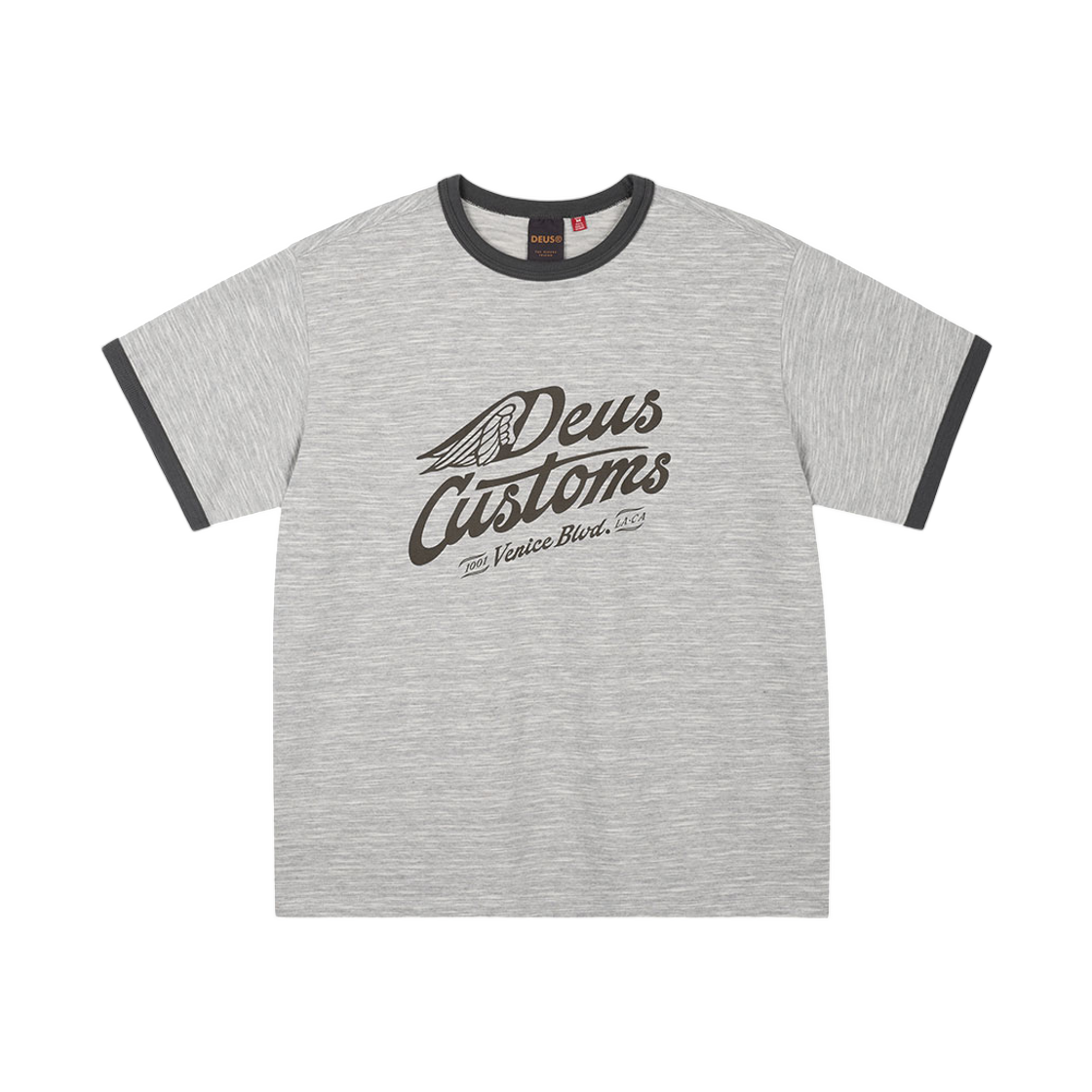 D262UTS240-093 Deus Ex Machina Winglet Ringer T-Shirt M Grey