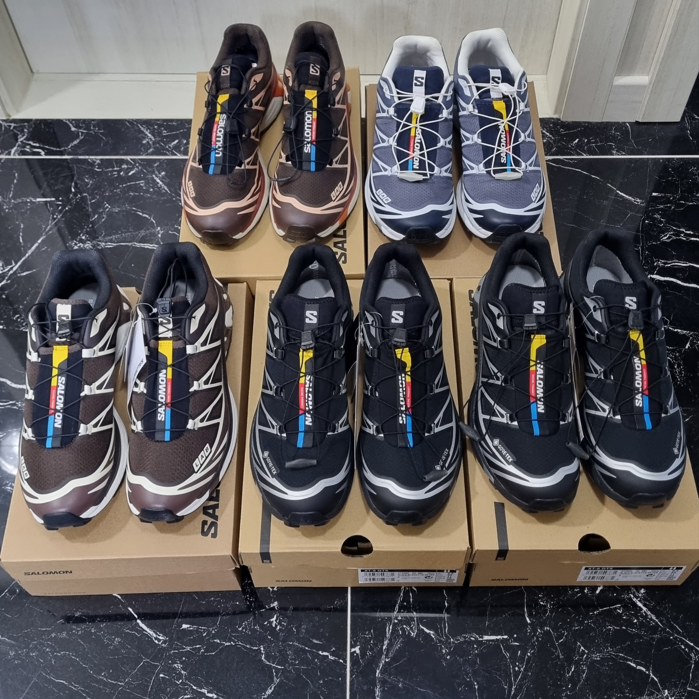 Salomon XT-6 GTX Black Silver, Salomon XT-6 Grisaille Blue Night 착용 스타일