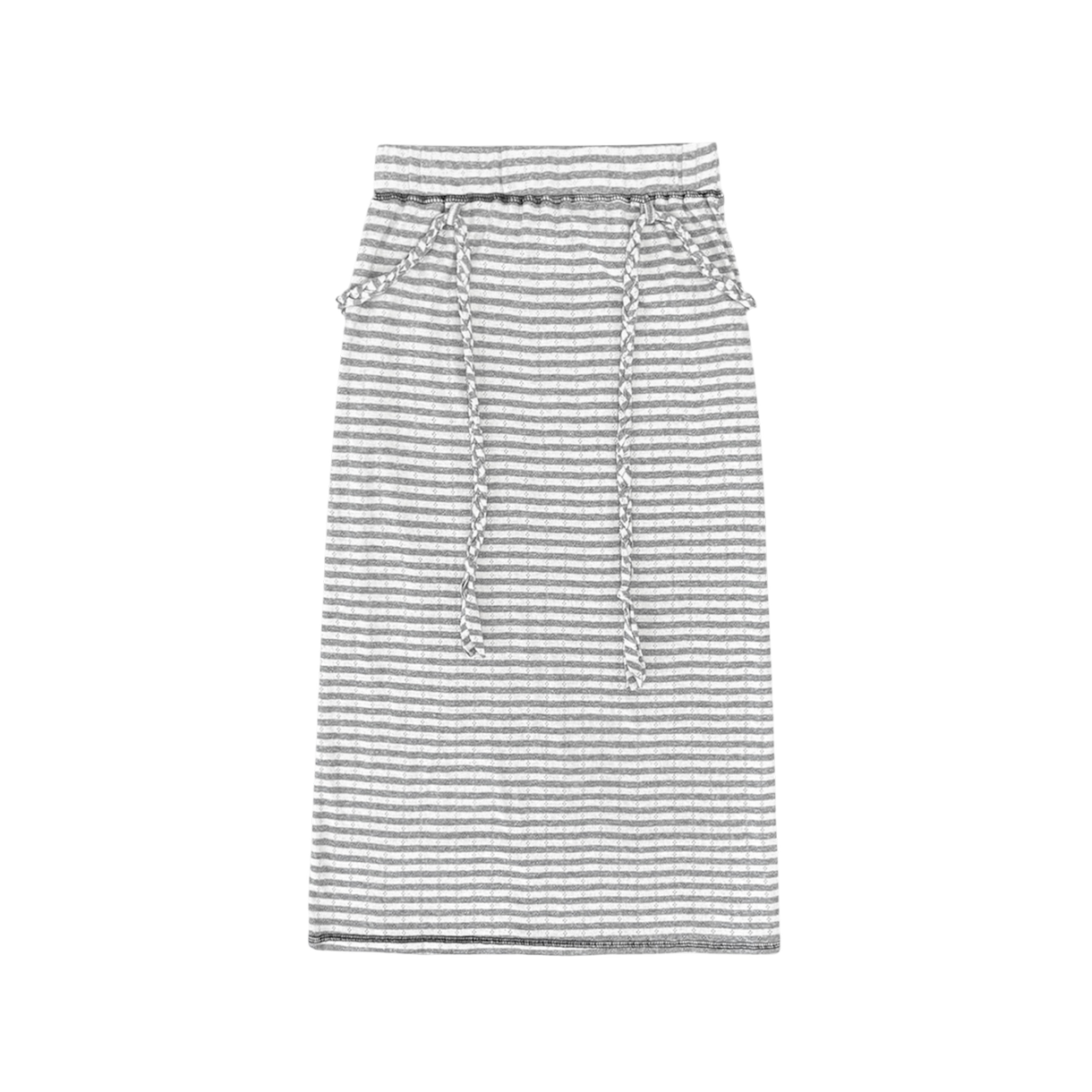 오드미 슬림 롱 스커트 - 그레이 스트라이프(ODDME Slim Long Skirt - Gray stripe)