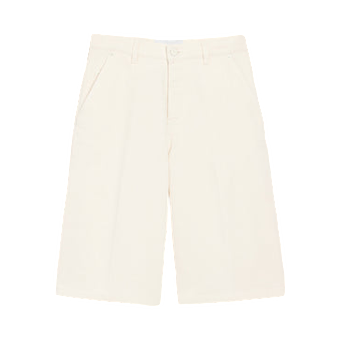 아미 화이트 코튼 루즈 버뮤다 쇼츠 화이트 크림(AMI White Cotton Loose Bermuda Shorts White Cream) - 1