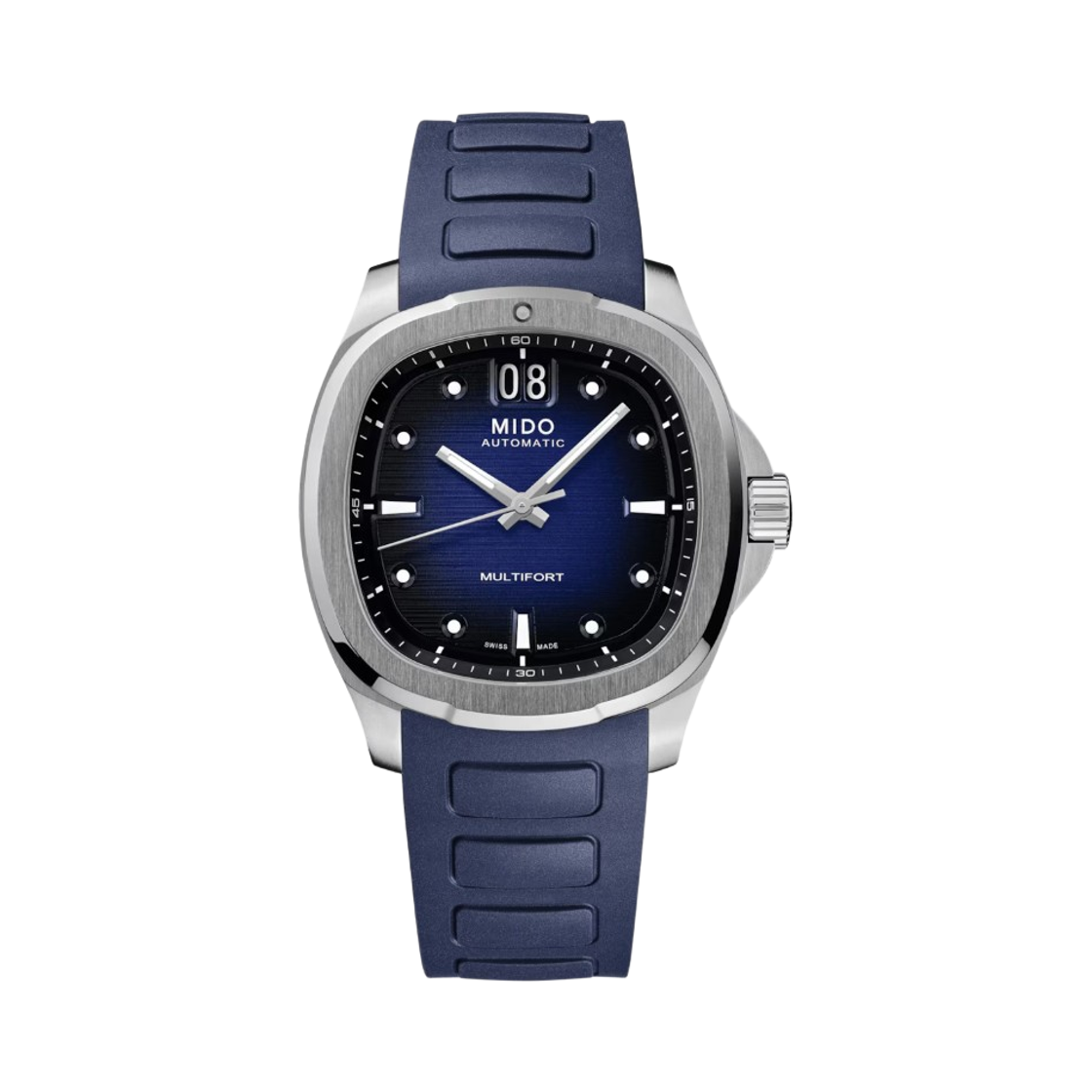 미도 멀티포트 TV 빅 데이트 오토매틱 39.2mm 스테인리스 스틸 블루(Mido Multifort TV Big Date Automatic 39.2mm Stainless Steel Blue)
