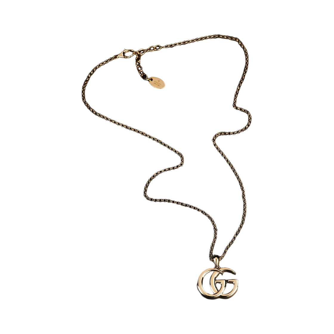 874401-I4600-0912 (W) Gucci GG Marmont Pendant Necklace Gold Toned Brass