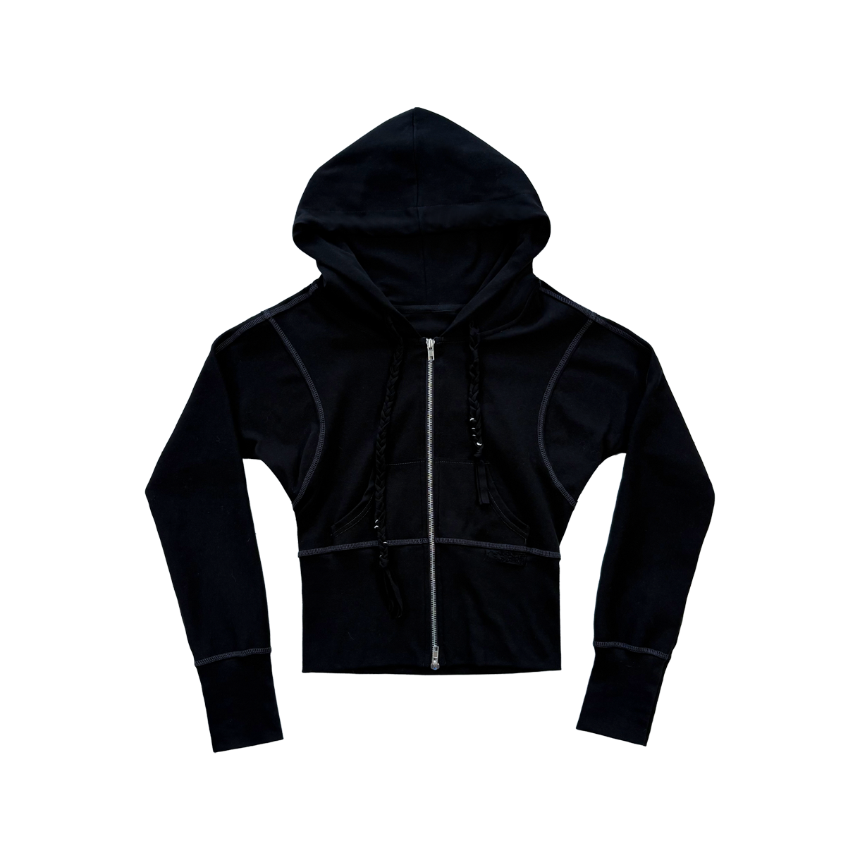 오드미 립디드 후디 - 블랙(ODDME Ribbed Hoodie - Black)