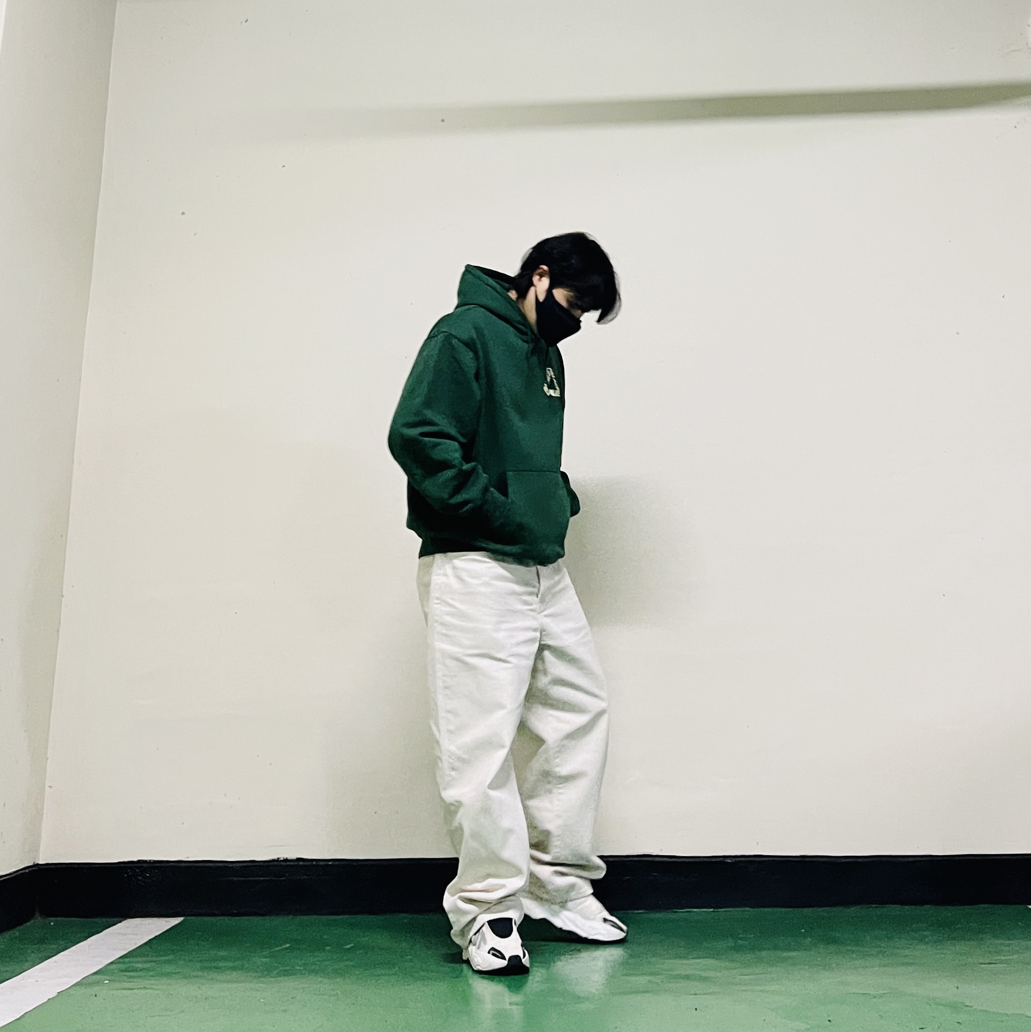 Palace P 3 Print Hood Racey Green - 25FW, Stussy Washed Canvas Big OL' Jean Washed Vintage Natural 착용 스타일 - 4