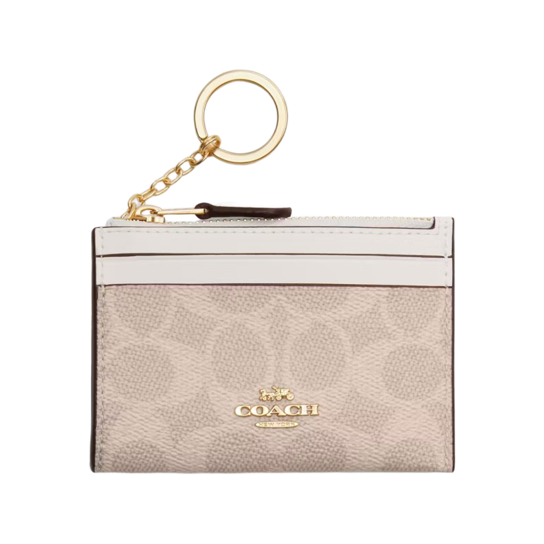 코치 시그니처 캔버스 미니 스키니 ID 케이스 이미테이션 골드 샌드(Coach Mini Skinny ID Case in Signature Canvas Imitation Gold Sand) - 1