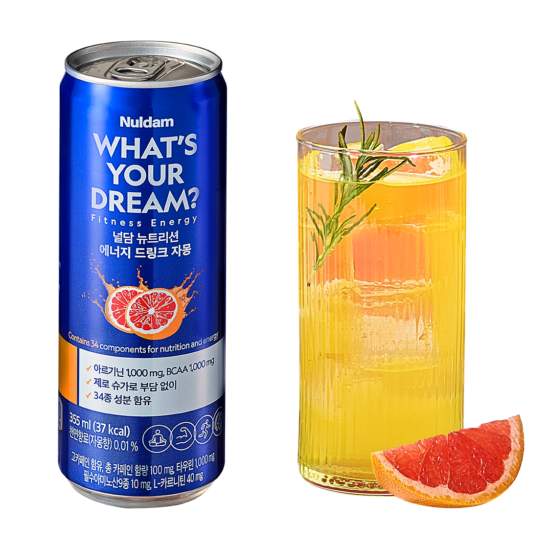 널담 완전영양 천연 카페인 에너지드링크 24캔 (캔당 355ml)(Nuldam Full Nutrition Natural Caffeine Energy Drink (24 Cans))