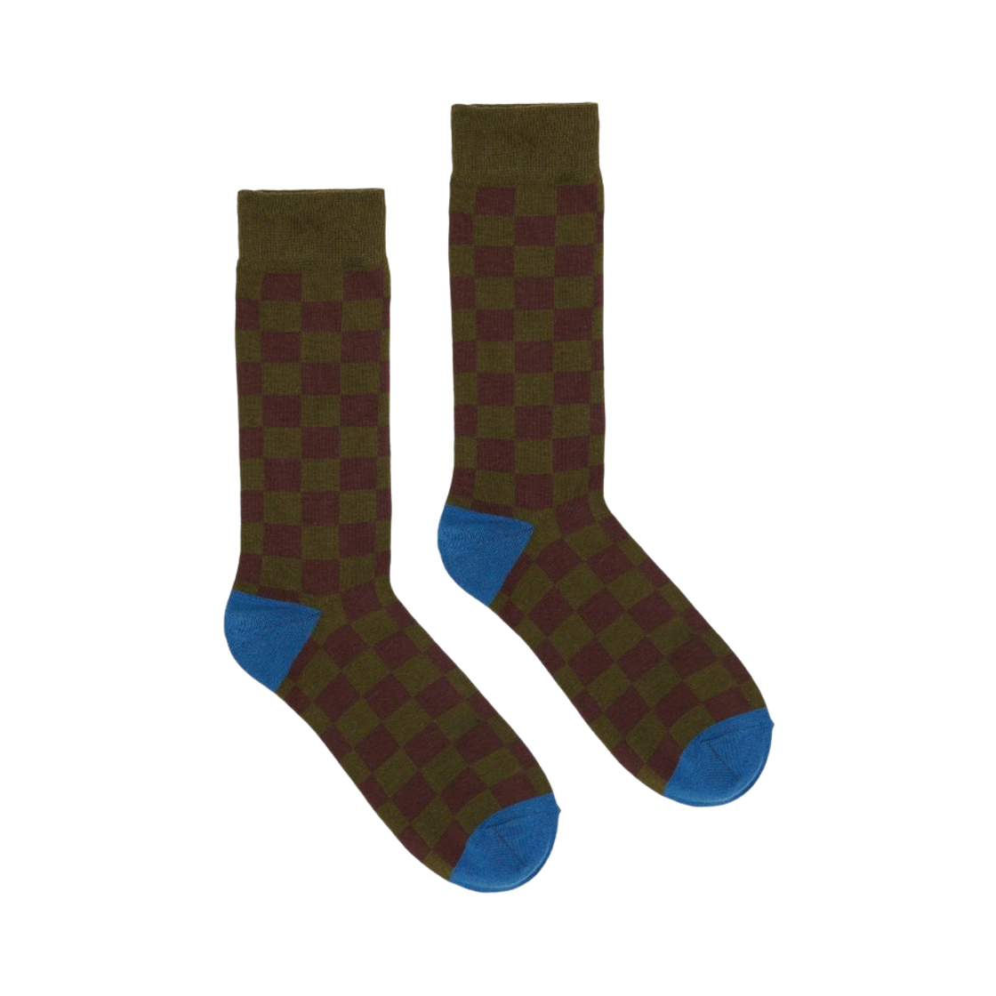 브레인 데드 로고 헤드 드레스 삭스 브라운 체커드(Brain Dead Logo Head Dress Socks Brown Checkered) - 2