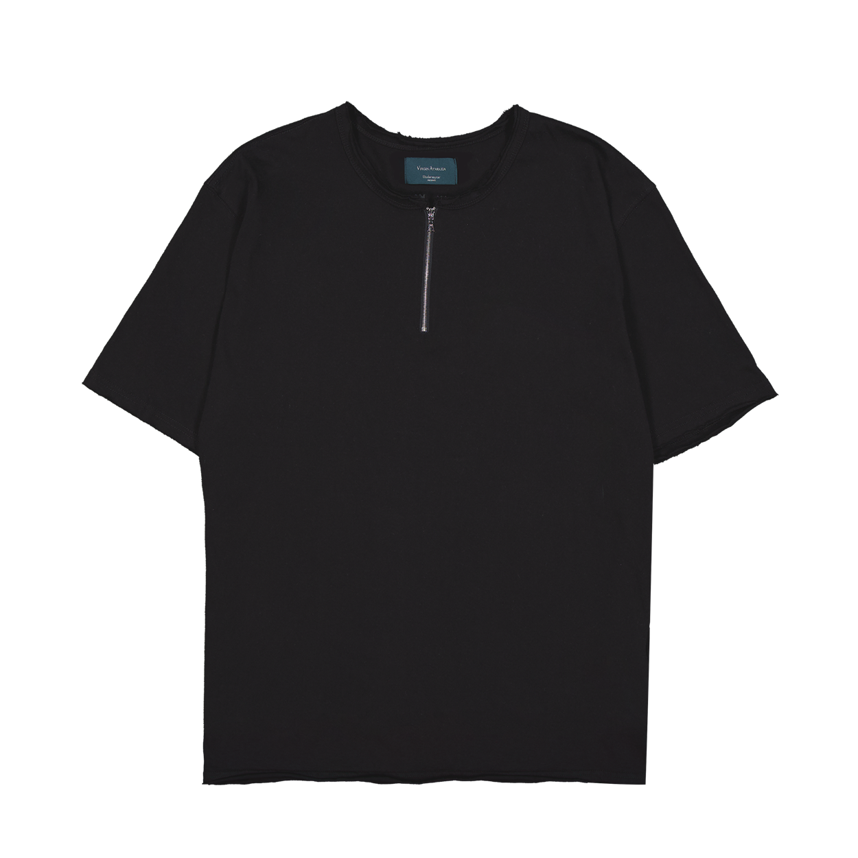 언더마이카 페이디드 코어 집 하프 슬리브 블랙(Undermycar Faded Core Zip Half Sleeve Black)