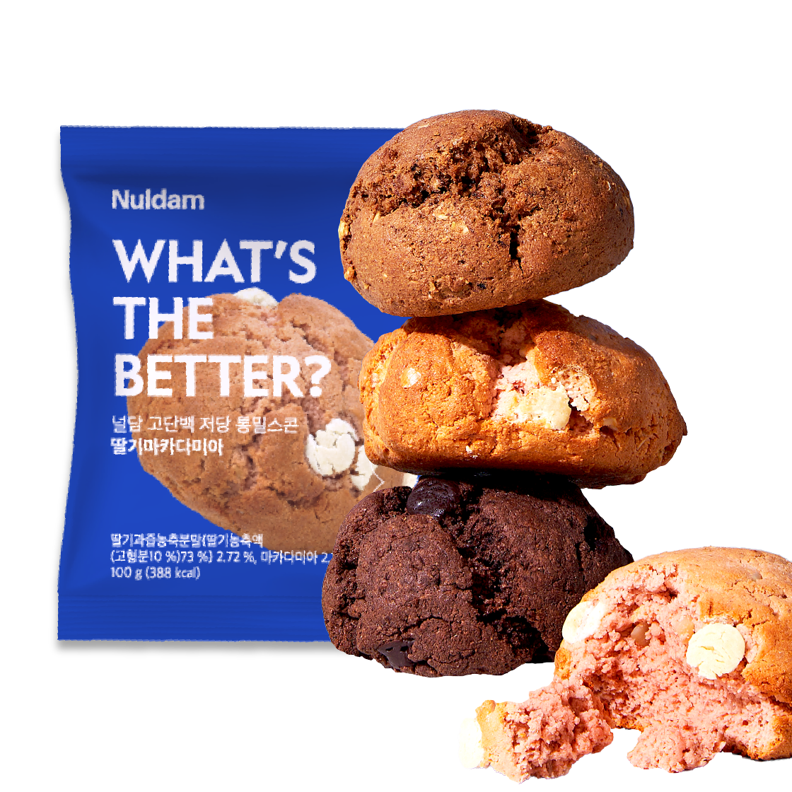 널담 고단백 저당 통밀 스콘 9개 (3가지맛 택2, 개당 100g)(Nuldam High-Protein & Low-Sugar Whole Wheat Scones (9 Pieces))