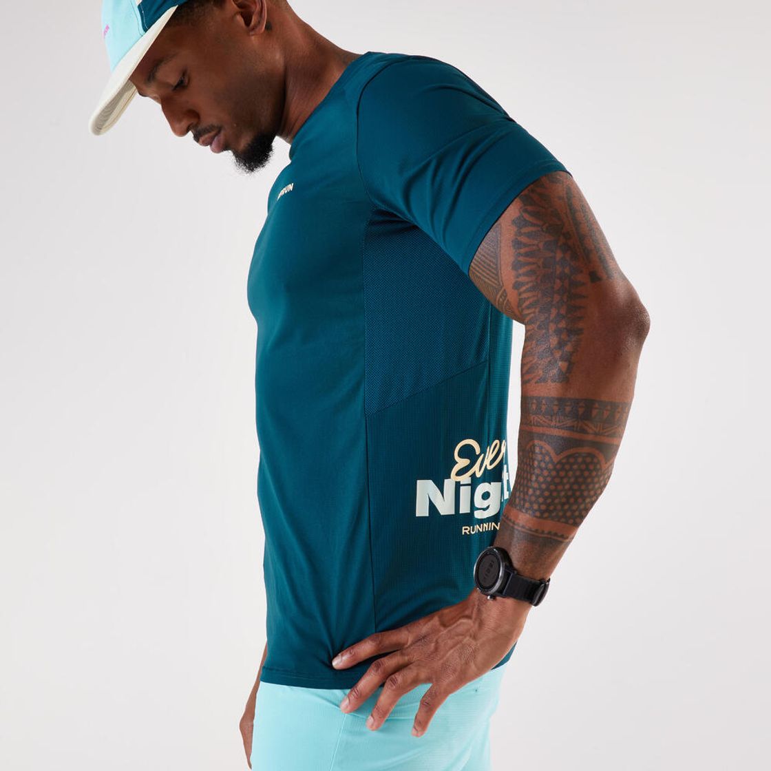 데카트론 남성 러닝 경량 반팔 티 런 라이트 900 틸 블루(DECATHLON Men's Running Lightweight Short-Sleeved T-Shirt Run Light 900 Teal Blue) - 6
