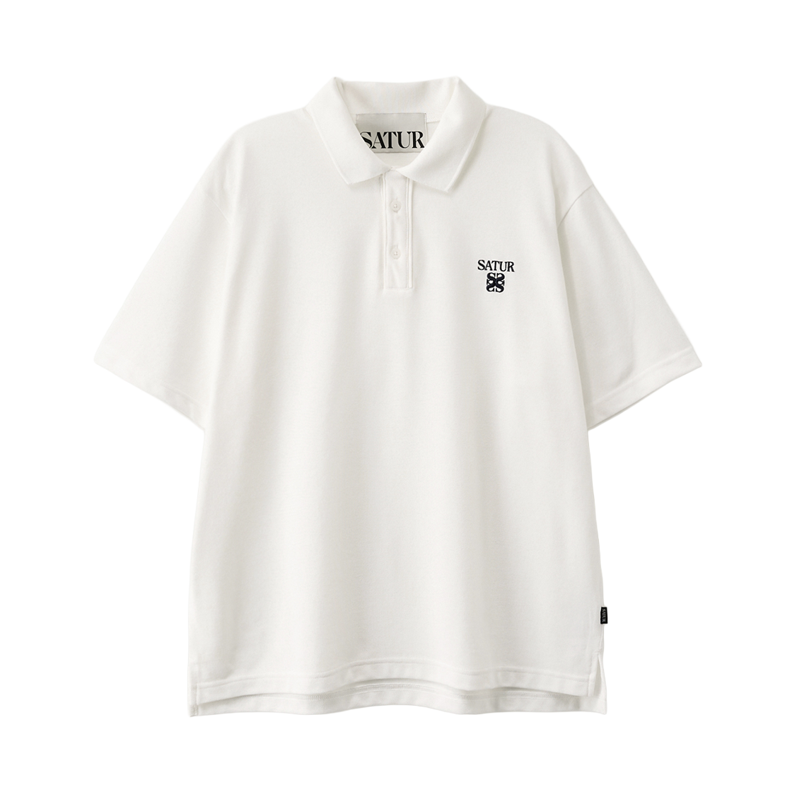 세터 로렌 피케 폴로 반팔 티셔츠 화이트(SATUR Loren Pique Polo T-Shirt White)