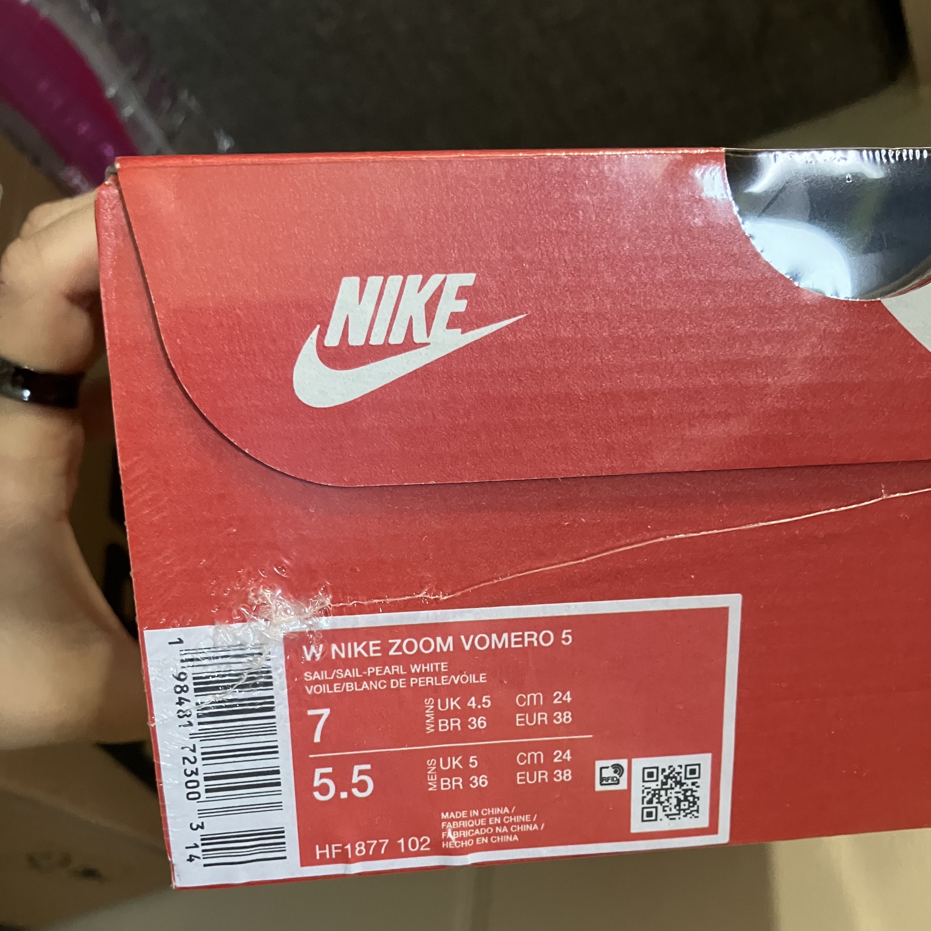 (W) Nike Zoom Vomero 5 Sail Particle Pink 착용 스타일 - 3