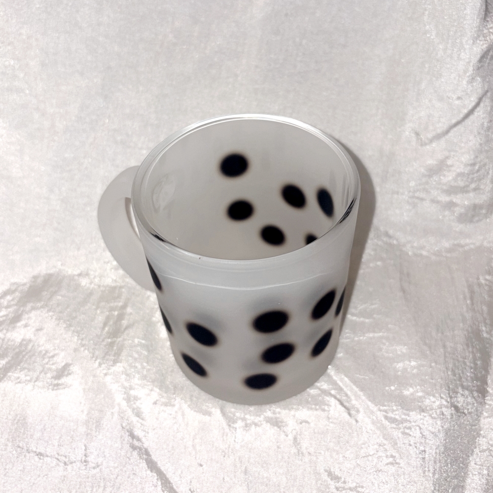 유라이크왓 스몰 블러 도트 글라스 머그 (블랙/매트)(you like what Small blur dot glass mug (black/matte)) - 5