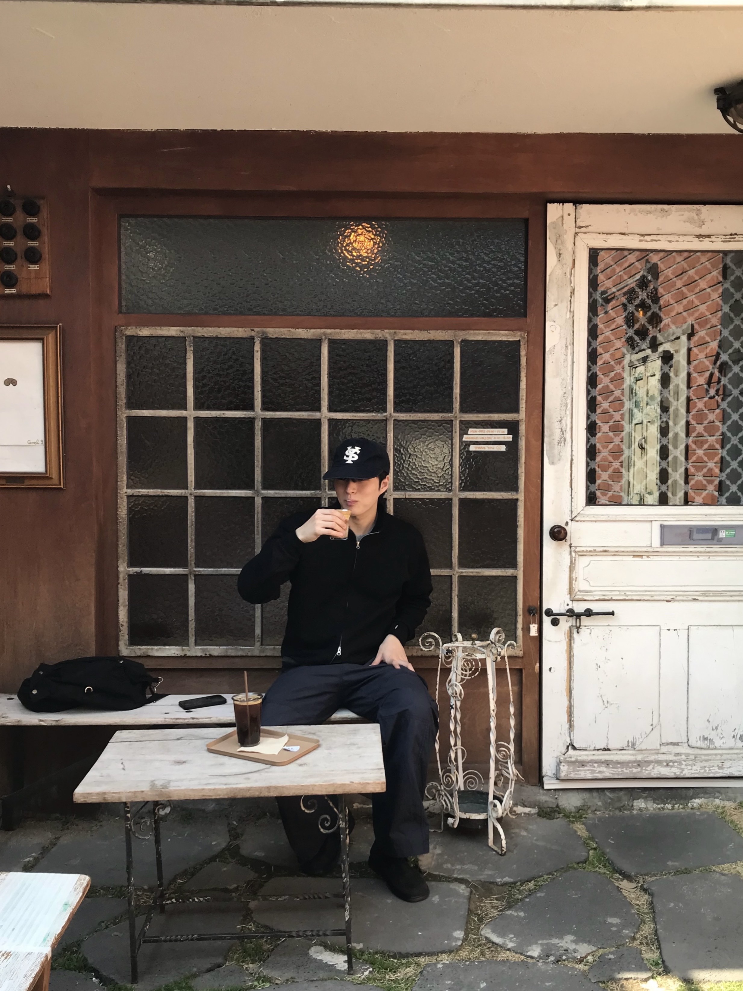 Sunday Ceremony Sy Logo 5 Panel Cotton Cap - Navy 착용 스타일 - 7