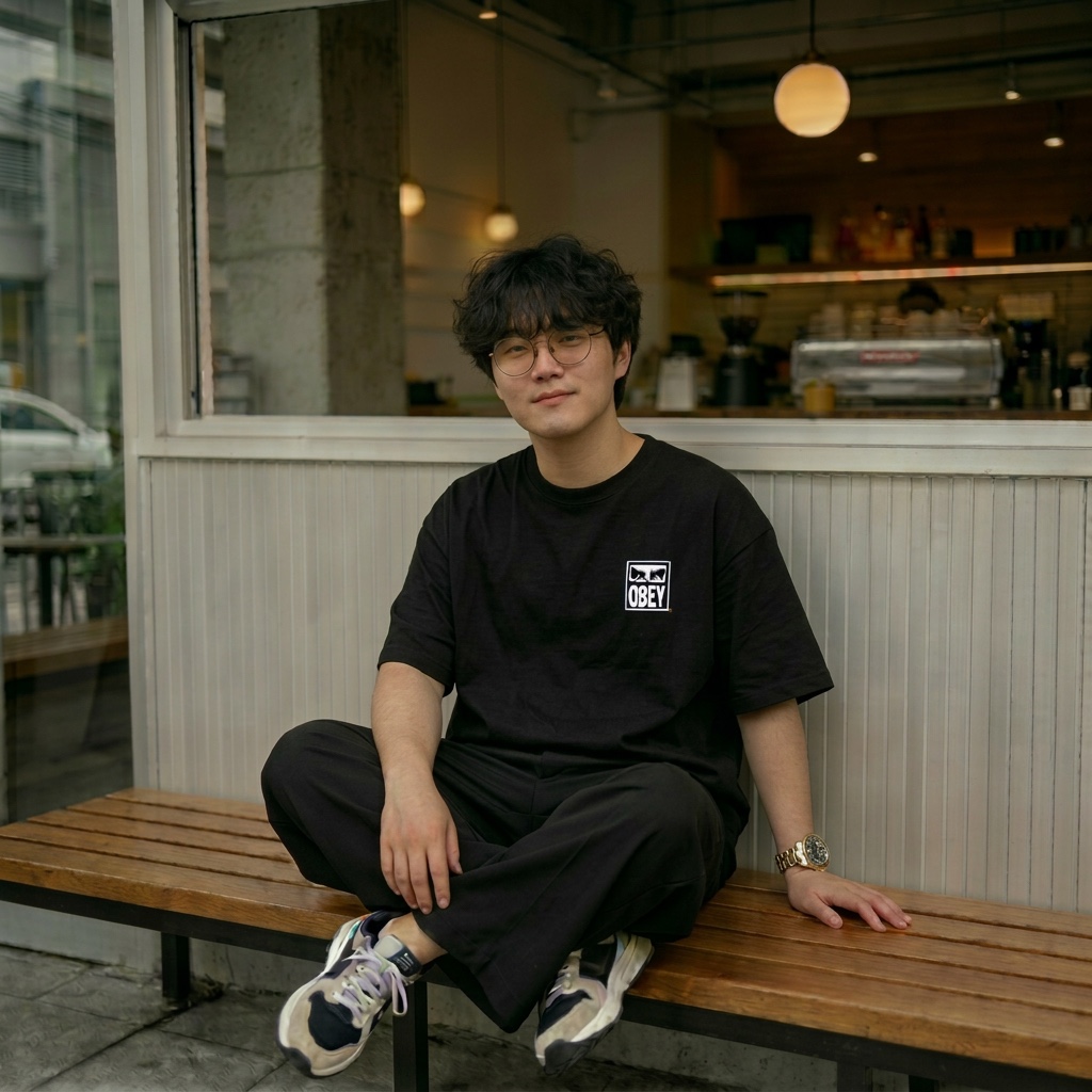 Obey Eyes Icon 2 Classic T-Shirt Black 착용 스타일
