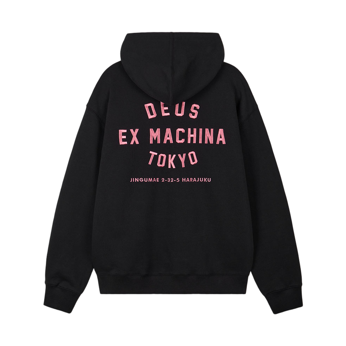 데우스 엑스 마키나 도쿄 컬리지 어드레스 집 후드 블랙(Deus Ex Machina Tokyo College Address Zip Hoodie Black)