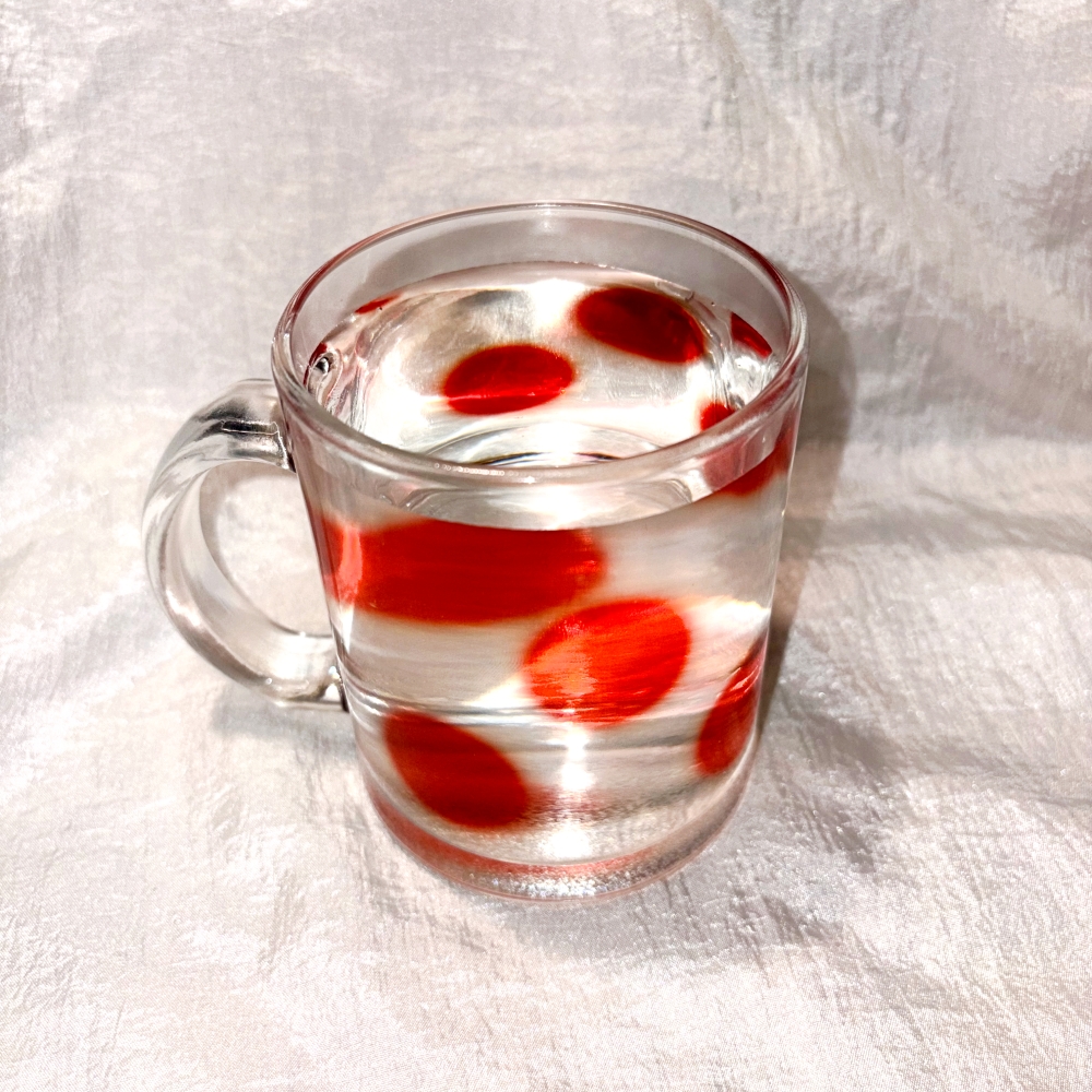 유라이크왓 빅 블러 도트 글라스 머그 (레드/유광)(you like what Big blur dot glass mug (red/gloss)) - 4