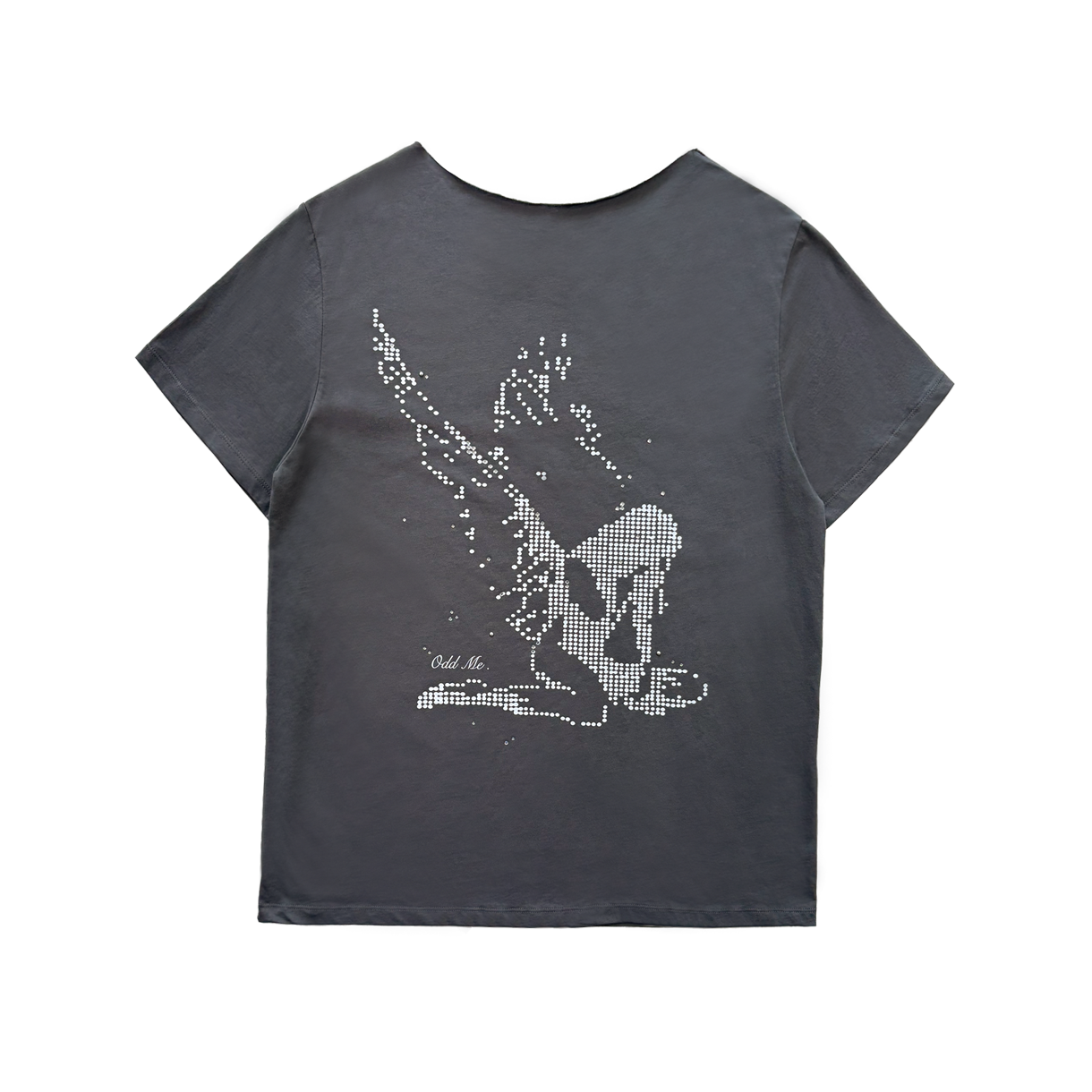 오드미 엔젤 핫픽스 티셔츠 - 그레이(ODDME Angel Hotfix T-Shirt - Gray)