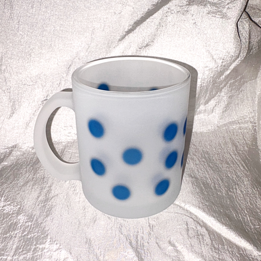 유라이크왓 스몰 블러 도트 글라스 머그 (블루/매트)(you like what Small blur dot glass mug (blue/matte)) - 5