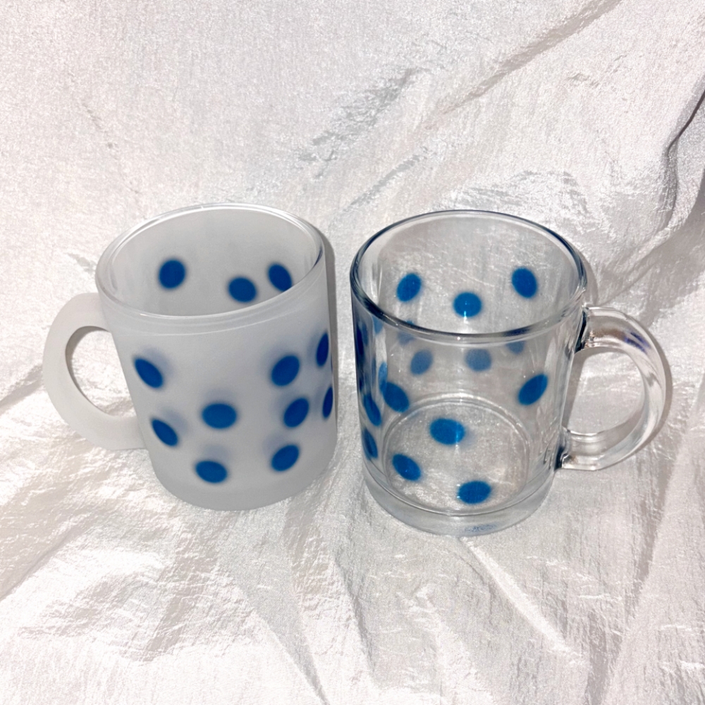 유라이크왓 스몰 블러 도트 글라스 머그 (블루/매트)(you like what Small blur dot glass mug (blue/matte)) - 3