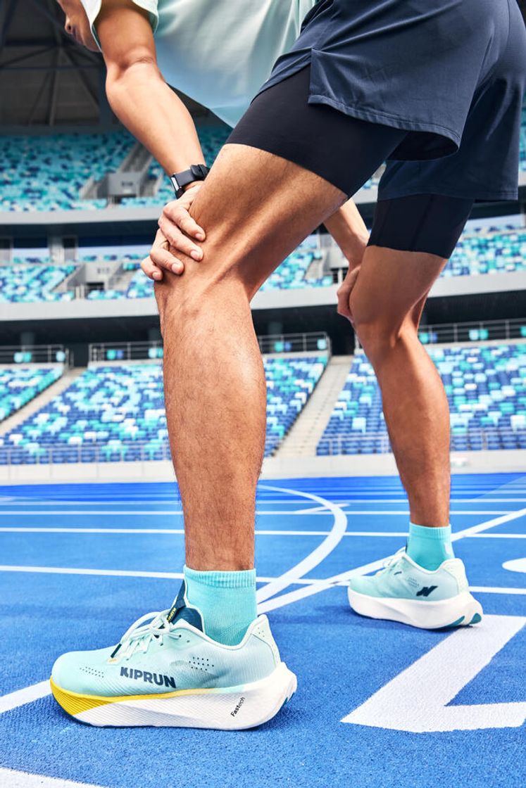 데카트론 러닝 얇은 중목 양말 2켤레 파인 런 500 라군 블루(DECATHLON Running Thin Mid-Cut Socks 2 Pairs Fine Run 500 Lagoon Blue) - 9