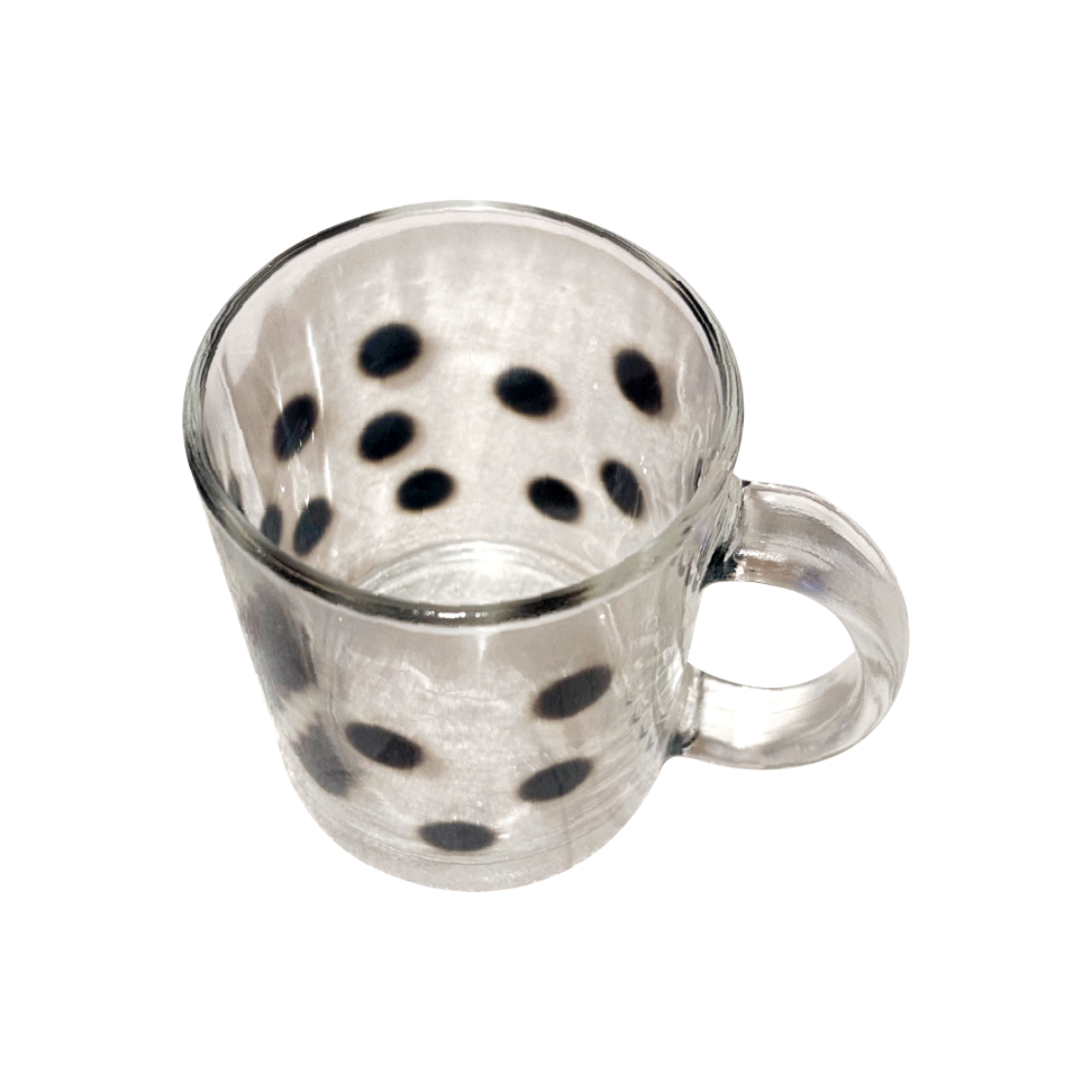 유라이크왓 빅 블러 도트 글라스 머그 (블랙/유리)(you like what Small blur dot glass mug (black/gloss)) - 1