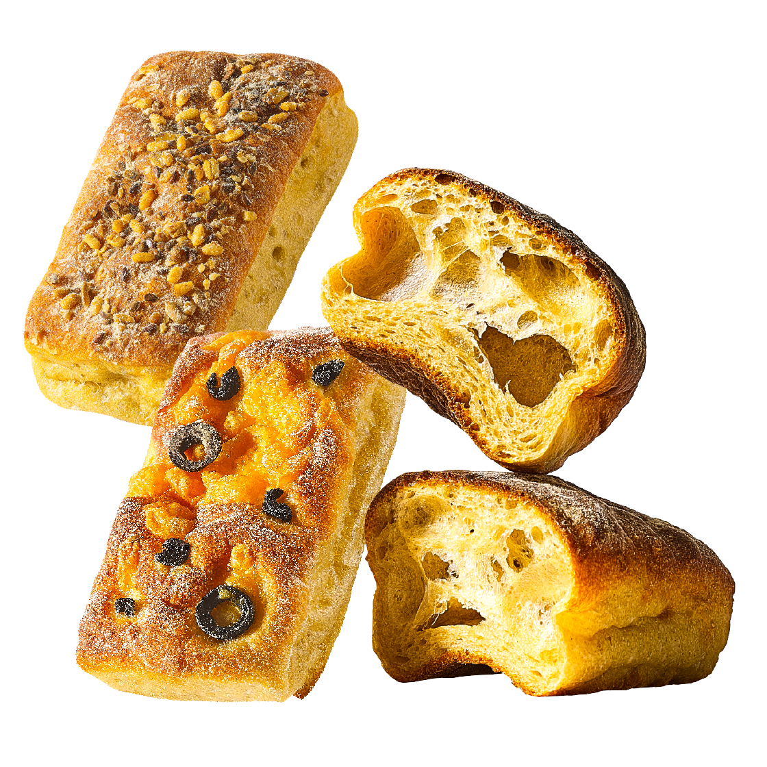 널담 고단백 저당 네모 바게트 10개 (5가지맛, 개당 90g)(Nuldam Protein-Packed Low-Sugar Square Baguette Set (10 Count))